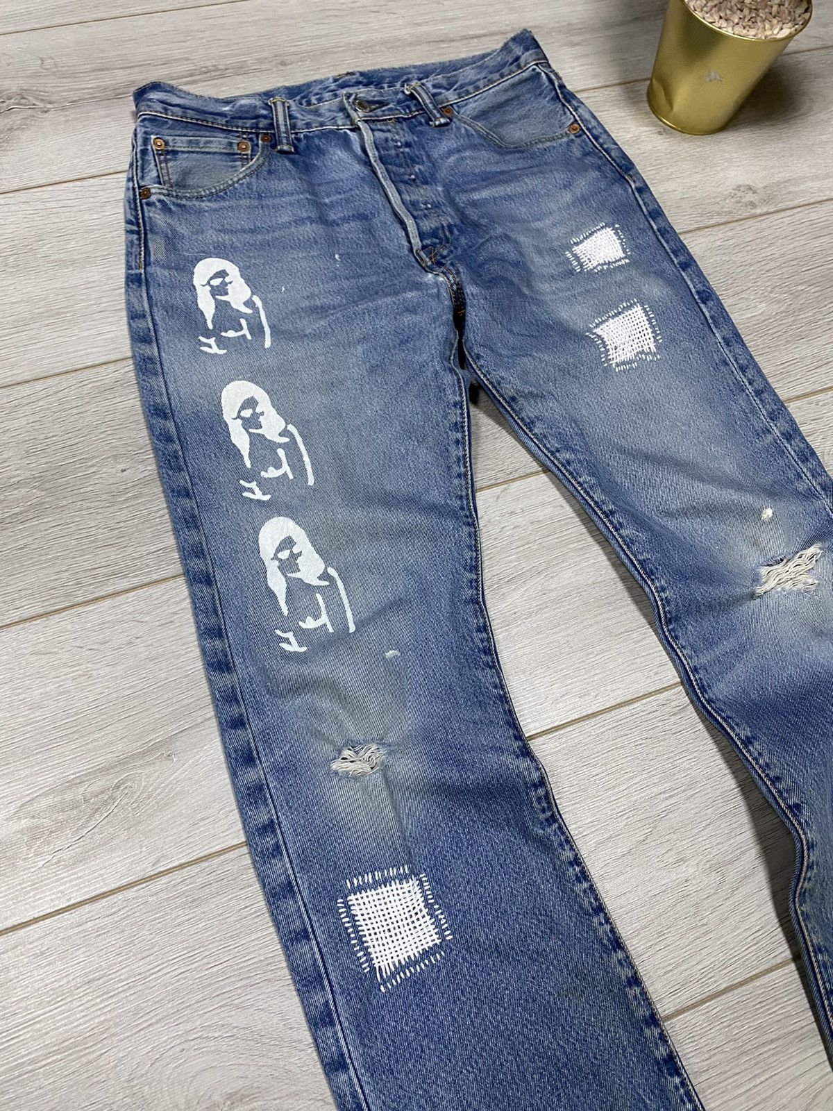 Levi's Levi’s 💀 vintage custom skull girls jeans Size US 32 / EU 48 - 5 Thumbnail