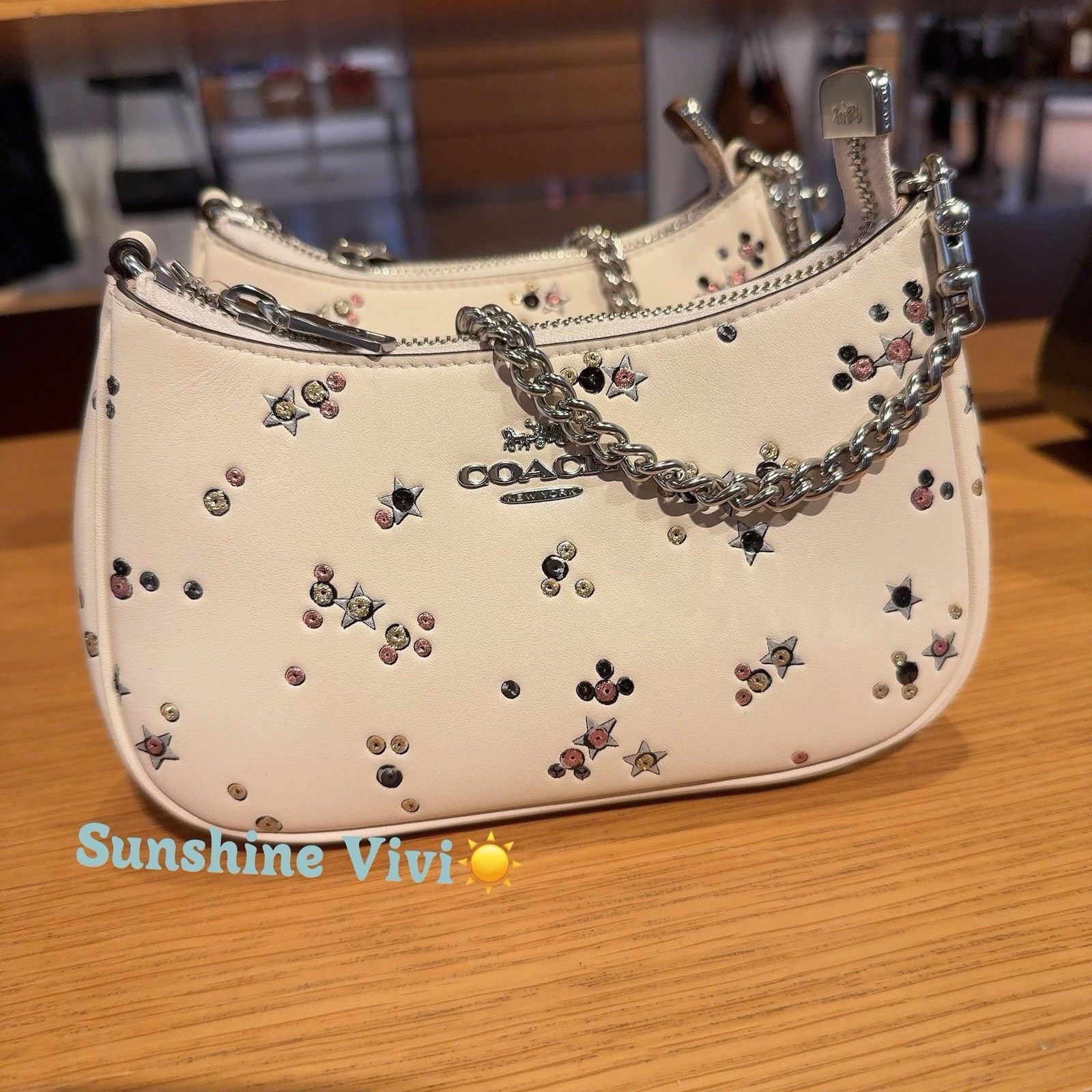 Coach NWT Coach Teri Mini Crossbody Bag Star CCE46 Silver Chalk Size ONE SIZE - 1 Thumbnail