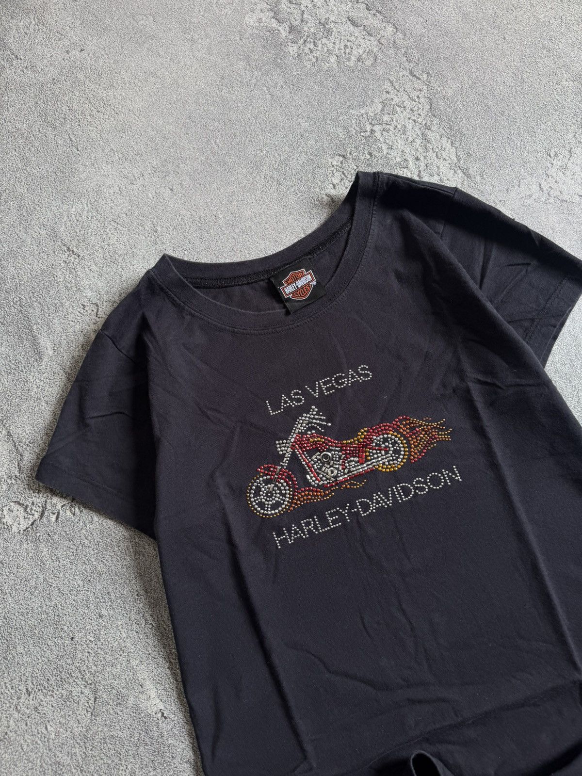 Harley Davidson Harlay Davidson 2008 L/size Las Vegas rhinestones tee tshirt Size L / US 10 / IT 46 - 2 Thumbnail