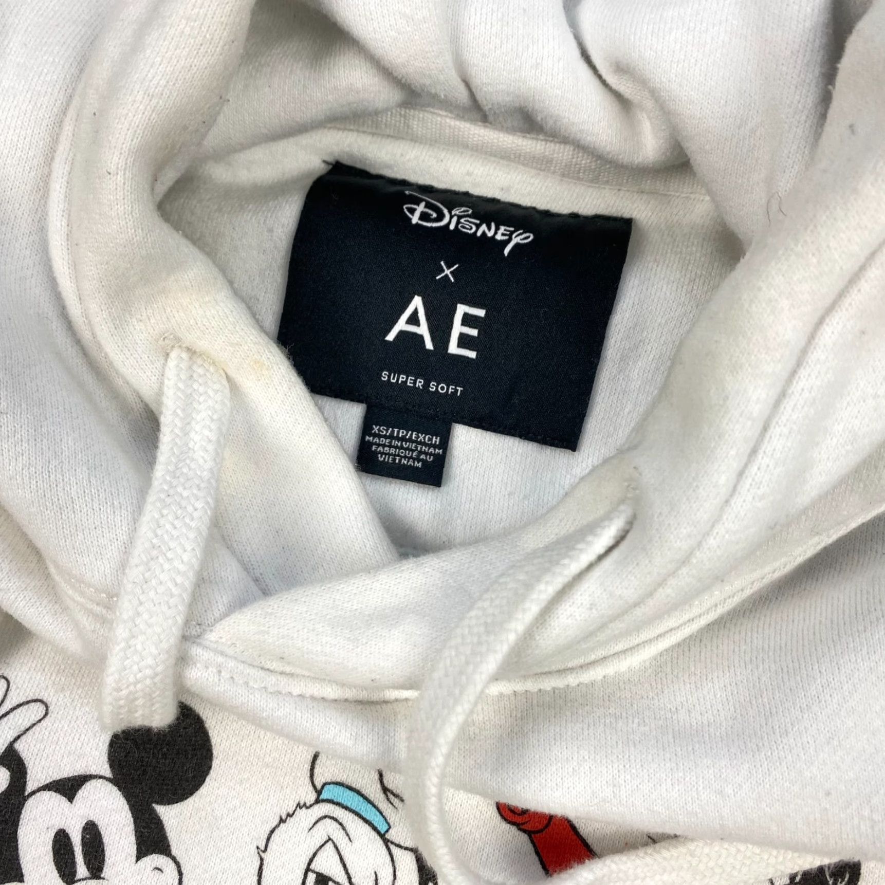 American Eagle Outfitters VINTAGE? No. Disney X AE American Eagle Hoodie Sweater XS White Mickey Donald Goofy Pluto Shirt? Size XS / US 0-2 / IT 36-38 - 3 Thumbnail