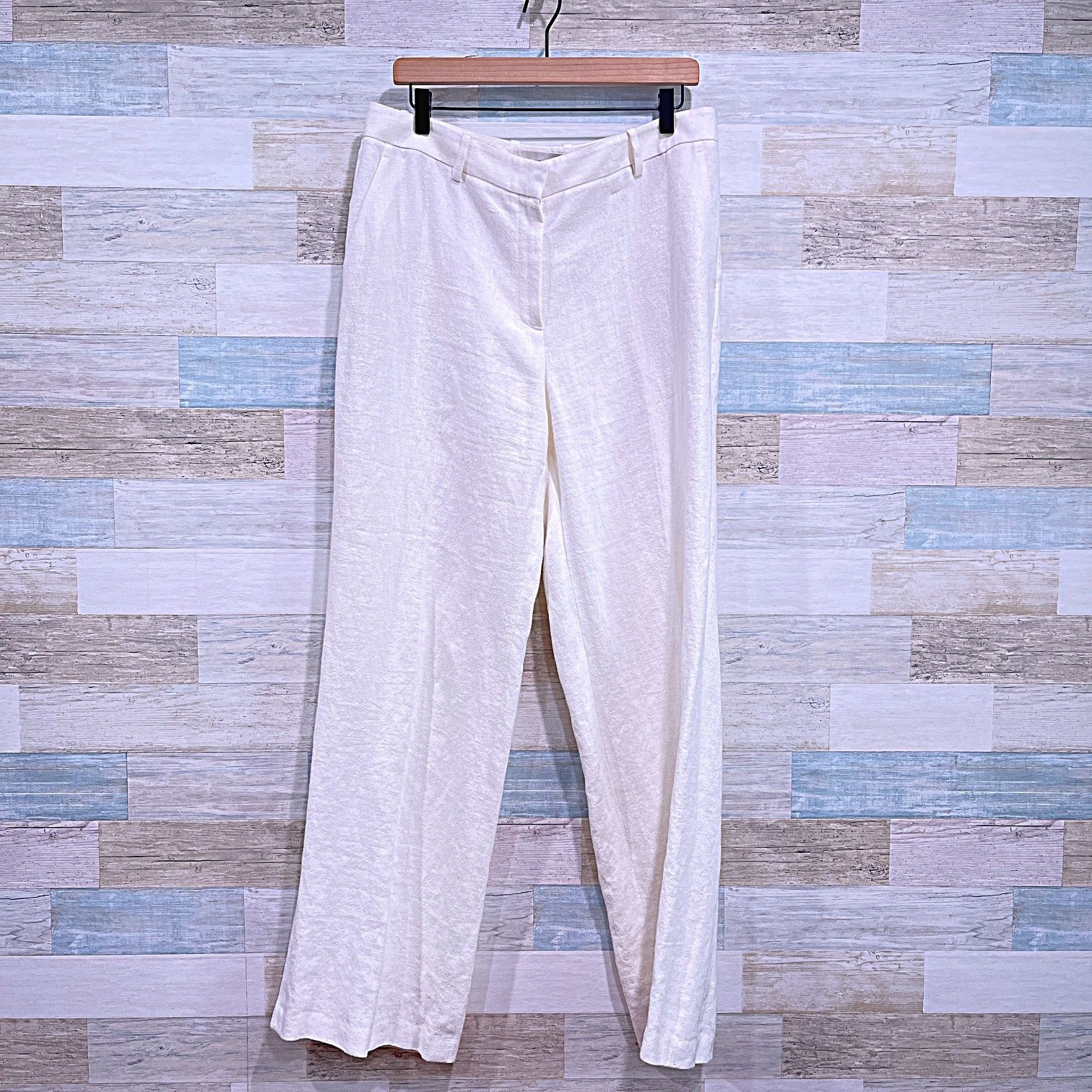 Lafayette 148 LAFAYETTE 148 100% Linen Gates Pants Ivory Womens US 12 Size 34" / US 12 / IT 48 - 1 Thumbnail