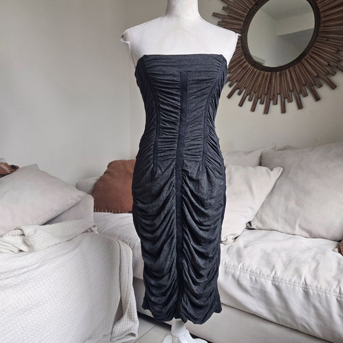 Dolce & Gabbana DOLCE GABBANA Dress Corset Zip D&G Dresses Black Gray Zip Size M / US 6-8 / IT 42-44 - 2 Thumbnail