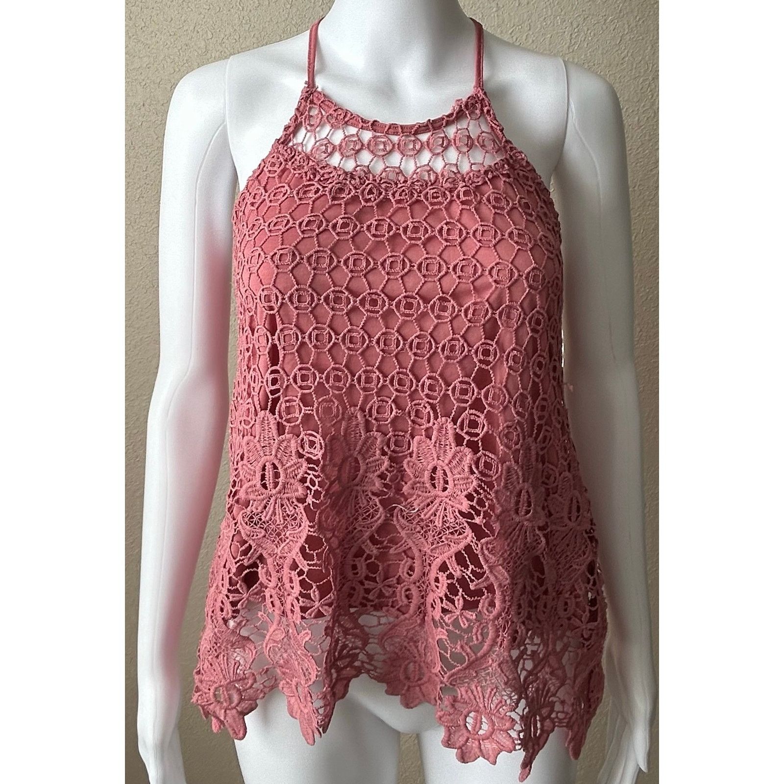 Other Rebellion Again | Women’s Crochet Knit Tank Top | Small Size S / US 4 / IT 40 - 1 Thumbnail