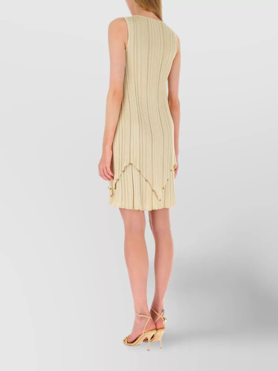 Bottega Veneta o1n1vont1224 Light Viscose Plissé Dress in Butter Size S / US 4 / IT 40 - 4 Thumbnail