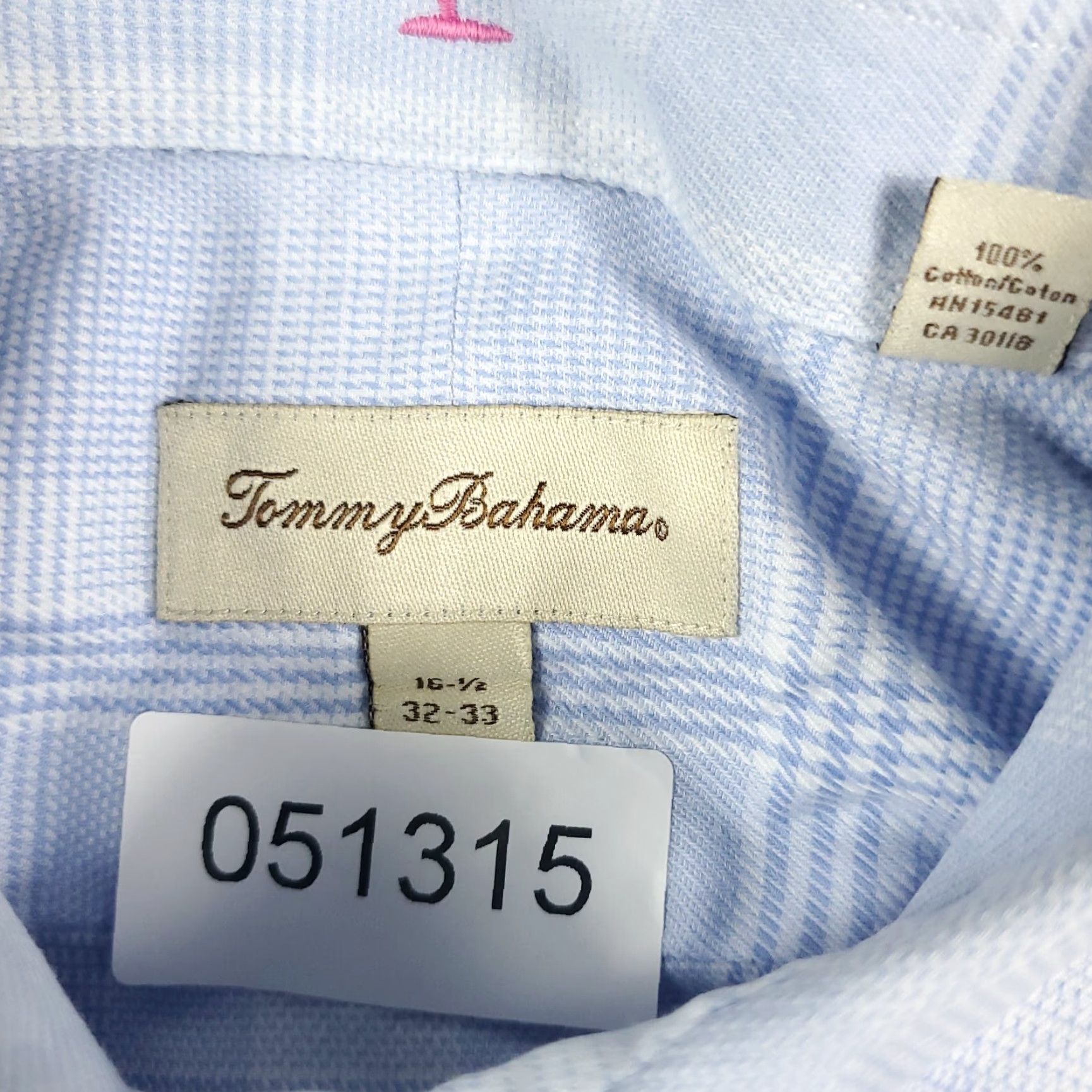 Tommy Bahama Tommy Bahama Dress Shirt Mens 16.5 Blue Plaid Long Sleeve Button Up Casual Business Preppy 100% Cotton Size 42R - 6 Thumbnail