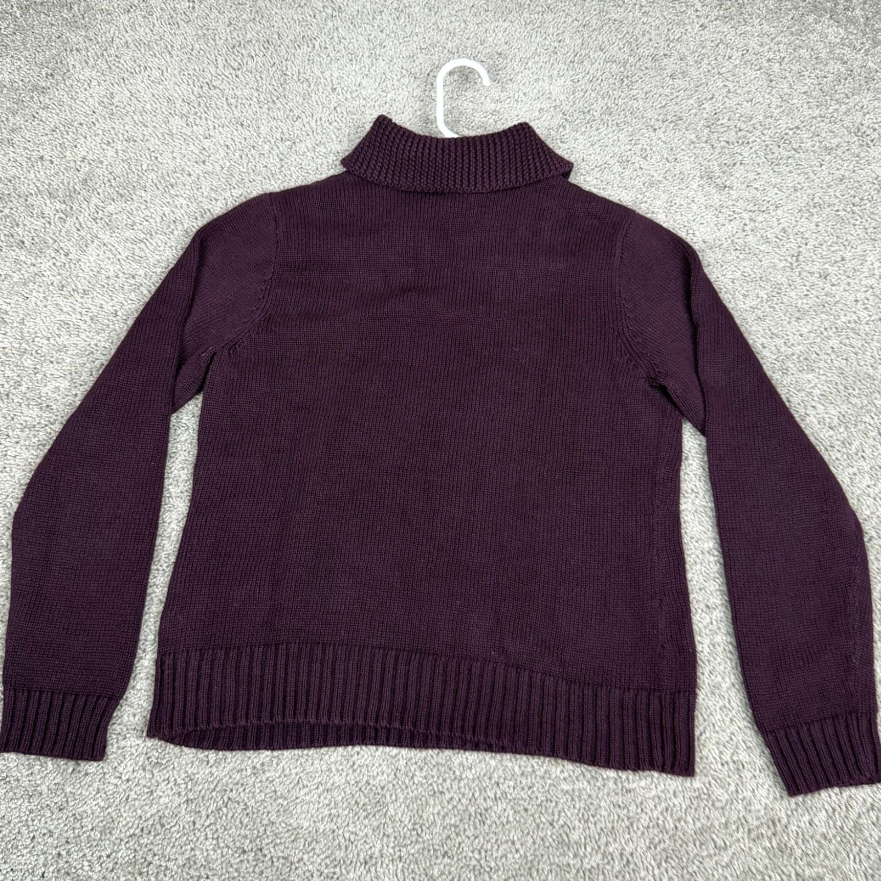 Ralph Lauren Lauren Ralph Lauren Sweater Womens Large Purple Collared Toggle Knit Pullover Size L / US 10 / IT 46 - 6 Thumbnail