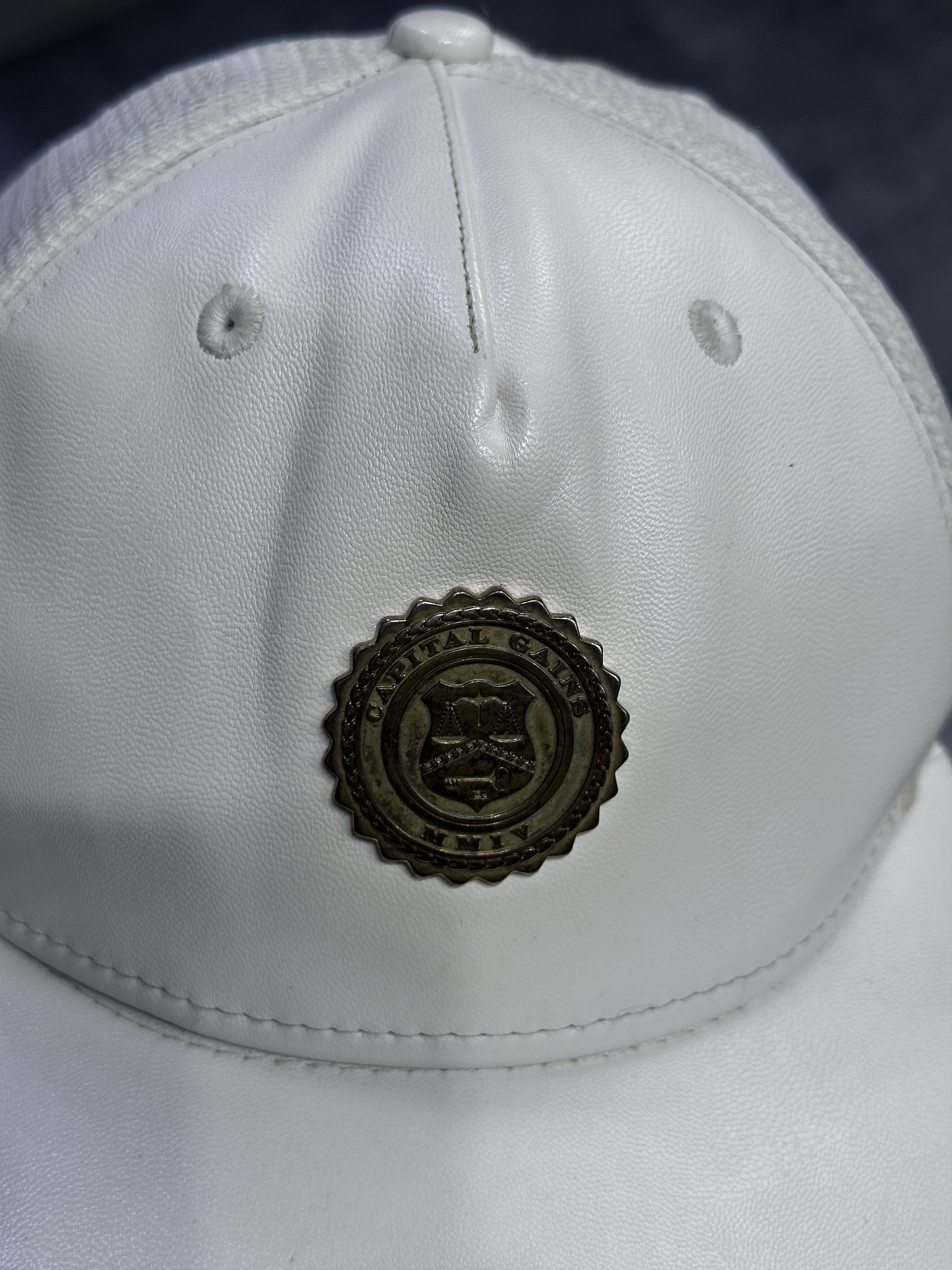 Vintage Capital gains leather white hat Size ONE SIZE - 2 Thumbnail
