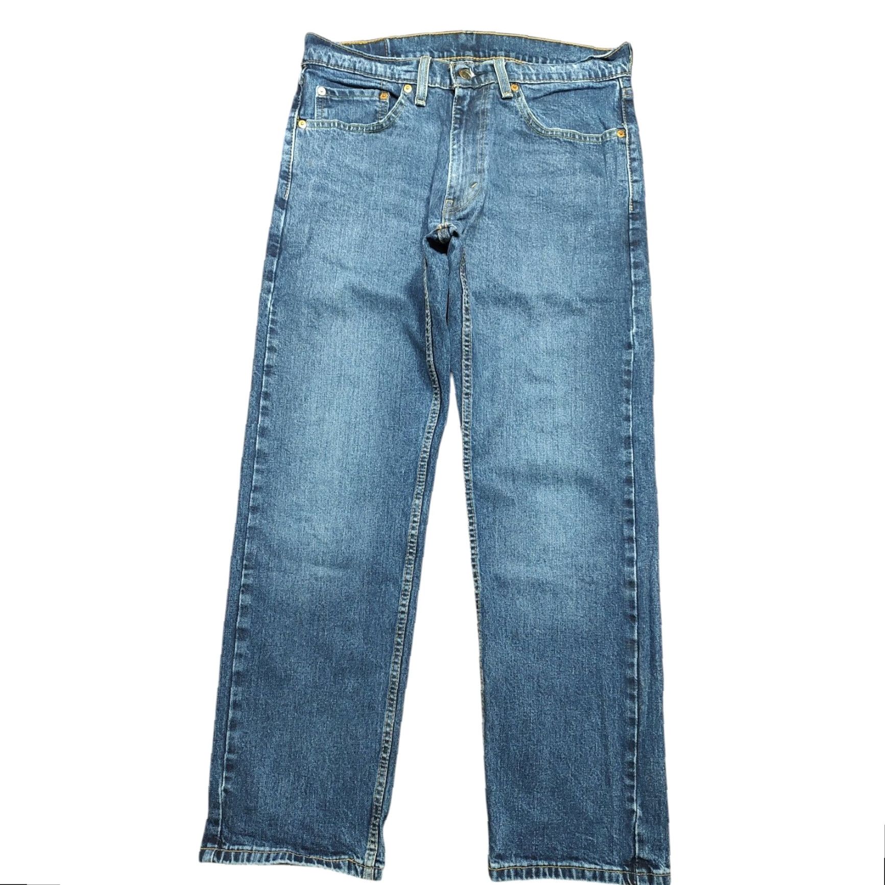Levi's Levi's 505 Jeans Mens Regular Blue Straight Denim 32x30 5-Pocket Zip Belt Loops Size US 32 / EU 48 - 2 Thumbnail