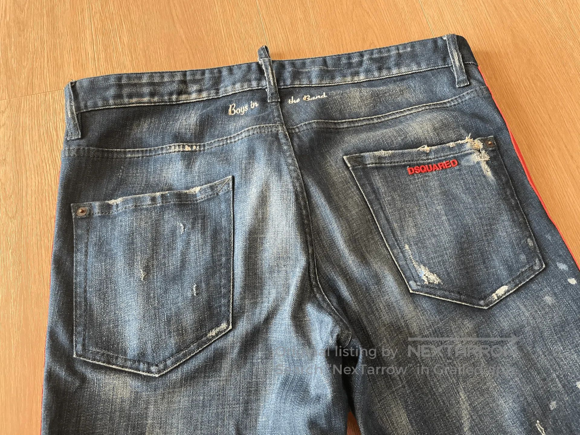 Dsquared2 Dsquared2 Red-Trimmed Denim Pants. Size US 34 / EU 50 - 3 Thumbnail