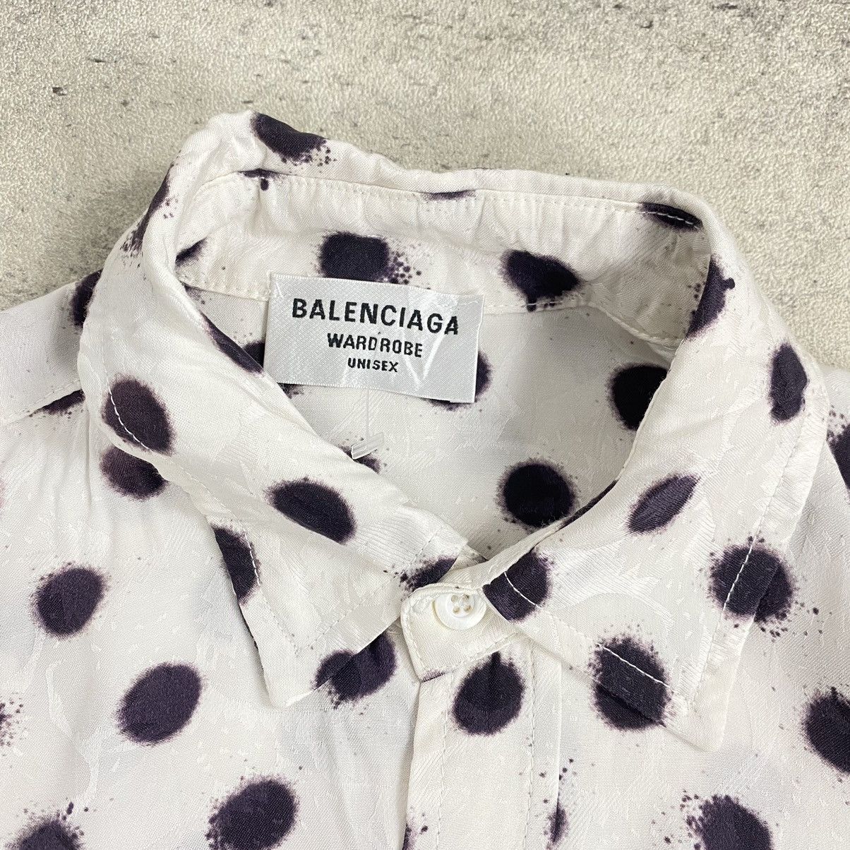 Balenciaga × Vintage BALENCIAGA Rayon Poladot Button up shirt Size L / US 10 / IT 46 - 3 Thumbnail
