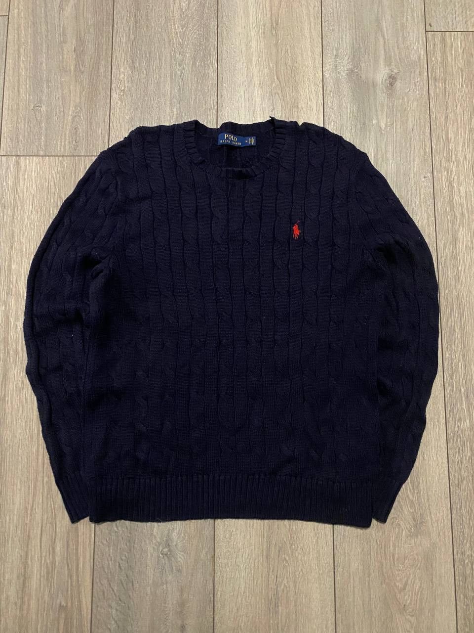 Polo Ralph Lauren Vintage Polo Ralph Lauren Sweater Cable Knit Pullover Blue Size US M / EU 48-50 / 2 - 1 Thumbnail