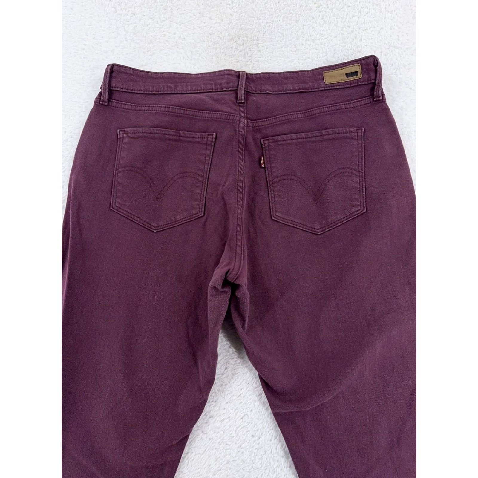 Levi's Levi's Legging Jeans Skinny 16W Purple Denim Mid Rise Pants 34x29 Womens Plus Stretch Cotton Spandex Size 38" / US 16 / IT 52 - 2 Thumbnail