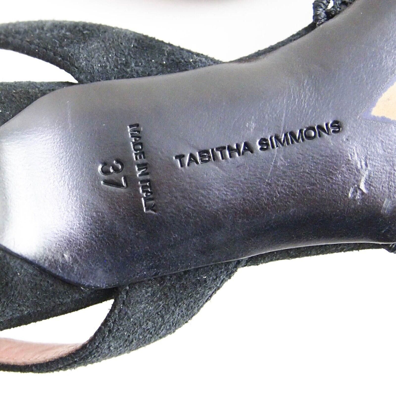 Designer Tabitha Simmons Sandals Black Lace Suede US 7 EU 37 Size US 7 / IT 37 - 8 Thumbnail