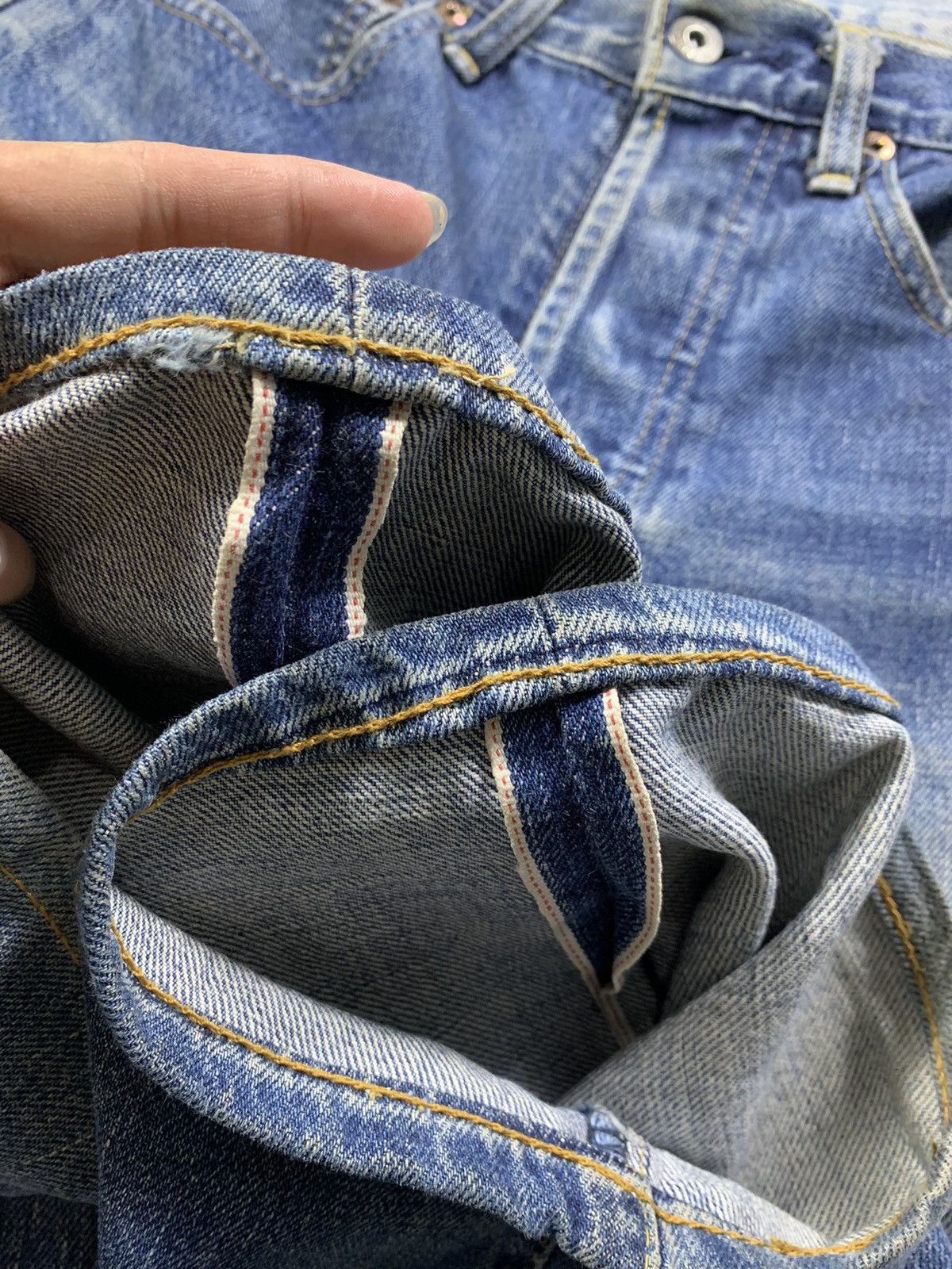 Levi's Vintage Levis 702 Big E Distressed Selvedged Denim Jeans Size US 29 - 9 Thumbnail