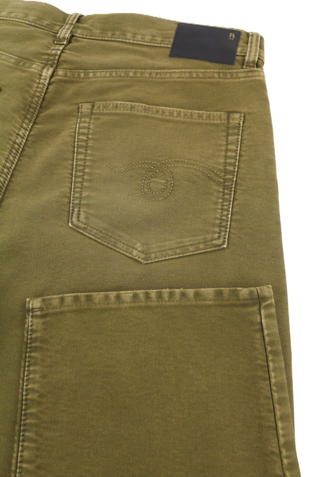 R13 BOYFRIEND 30 Olive Garment Dyed Moleskin Faded FW25 86534 Size 30" / US 8 / IT 44 - 5 Thumbnail