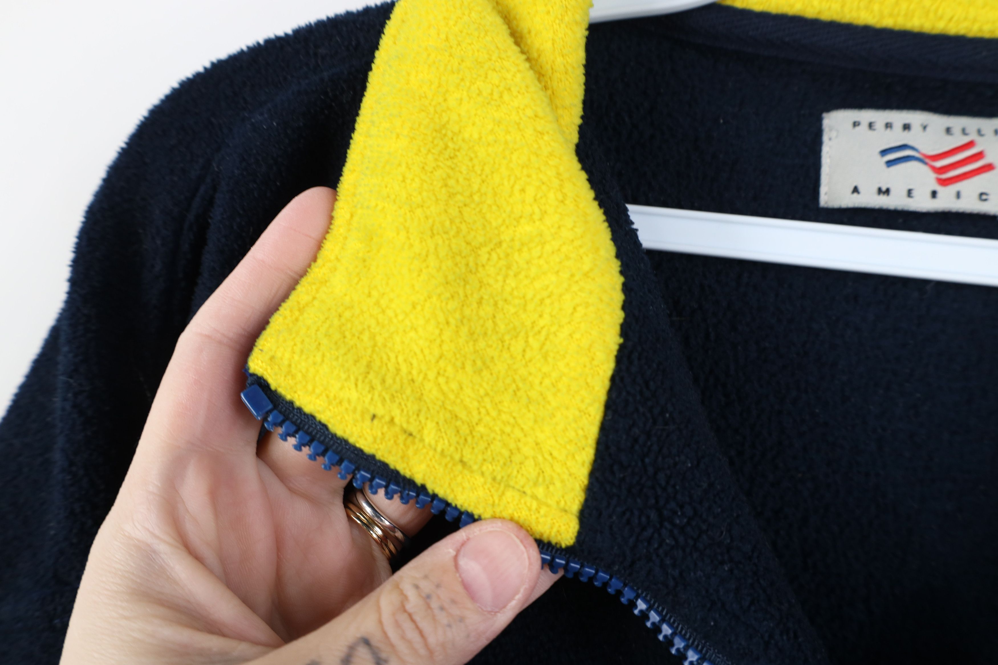 Vintage Vintage 90s Perry Ellis Flag 1/4 Half Zip Fleece Sweater Size US L / EU 52-54 / 3 - 6 Thumbnail