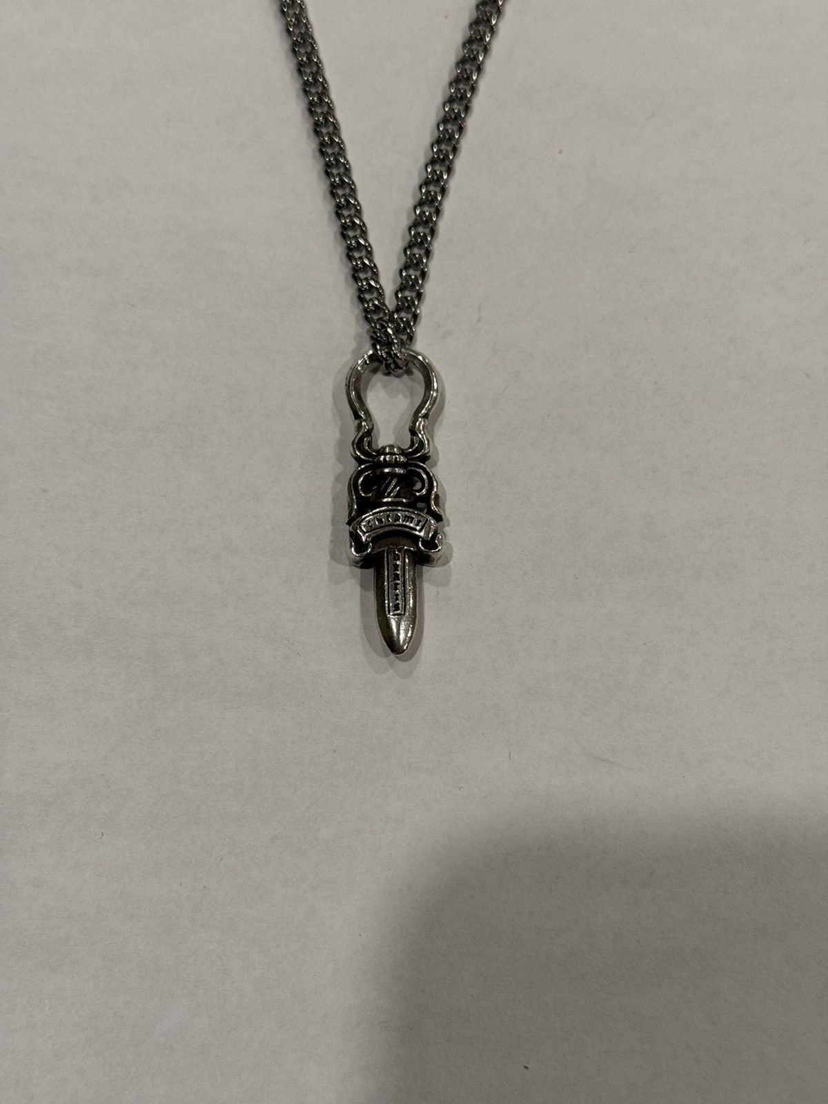 Chrome Hearts Chrome Hearts Dagger Pendant Silver Cuban Chain Necklace 925 Size ONE SIZE - 1 Thumbnail