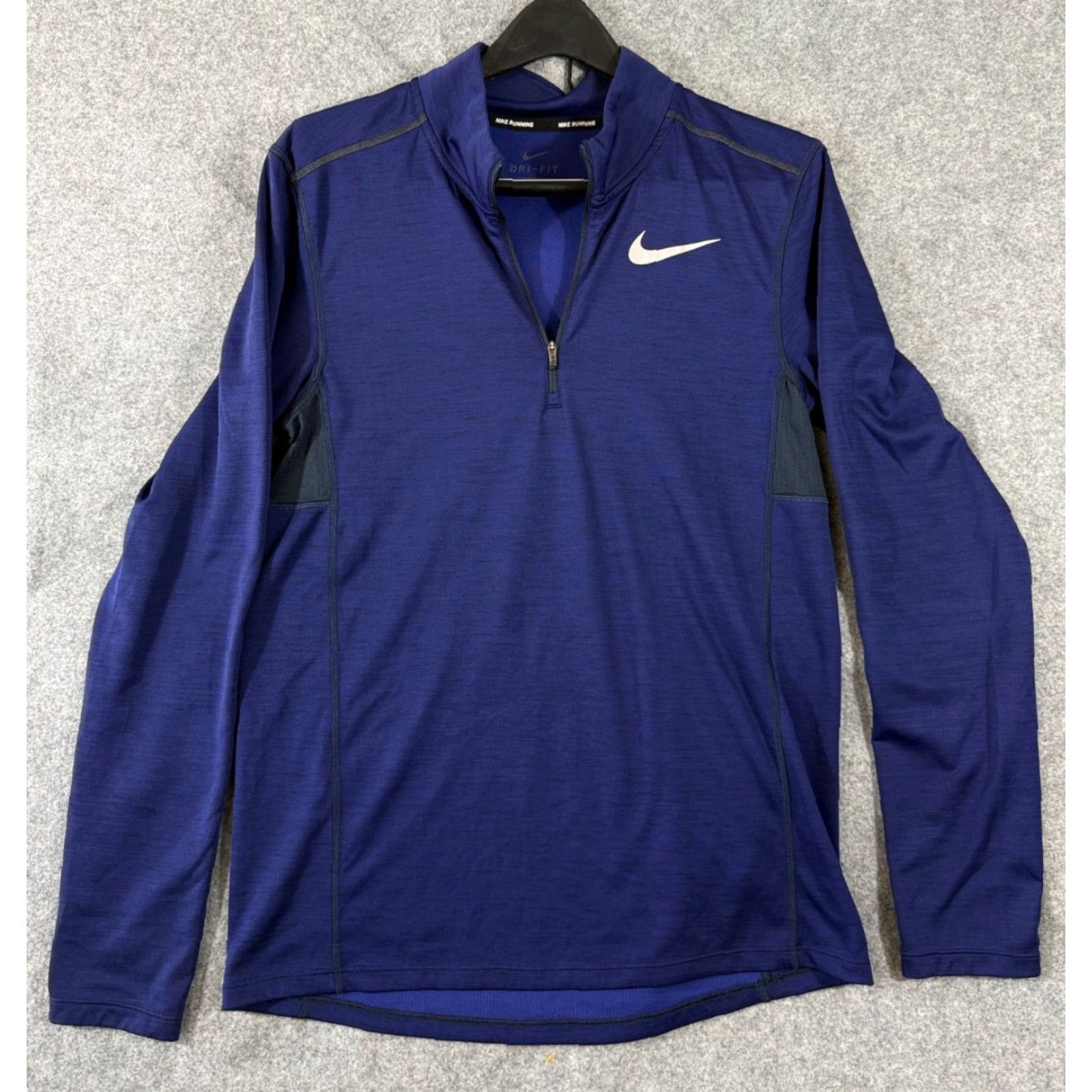 Nike Nike Dri-Fit Running T-Shirt Mens S Blue 1/4 Zip Pullover Mock Neck Activewear Size US S / EU 44-46 / 1 - 2 Thumbnail