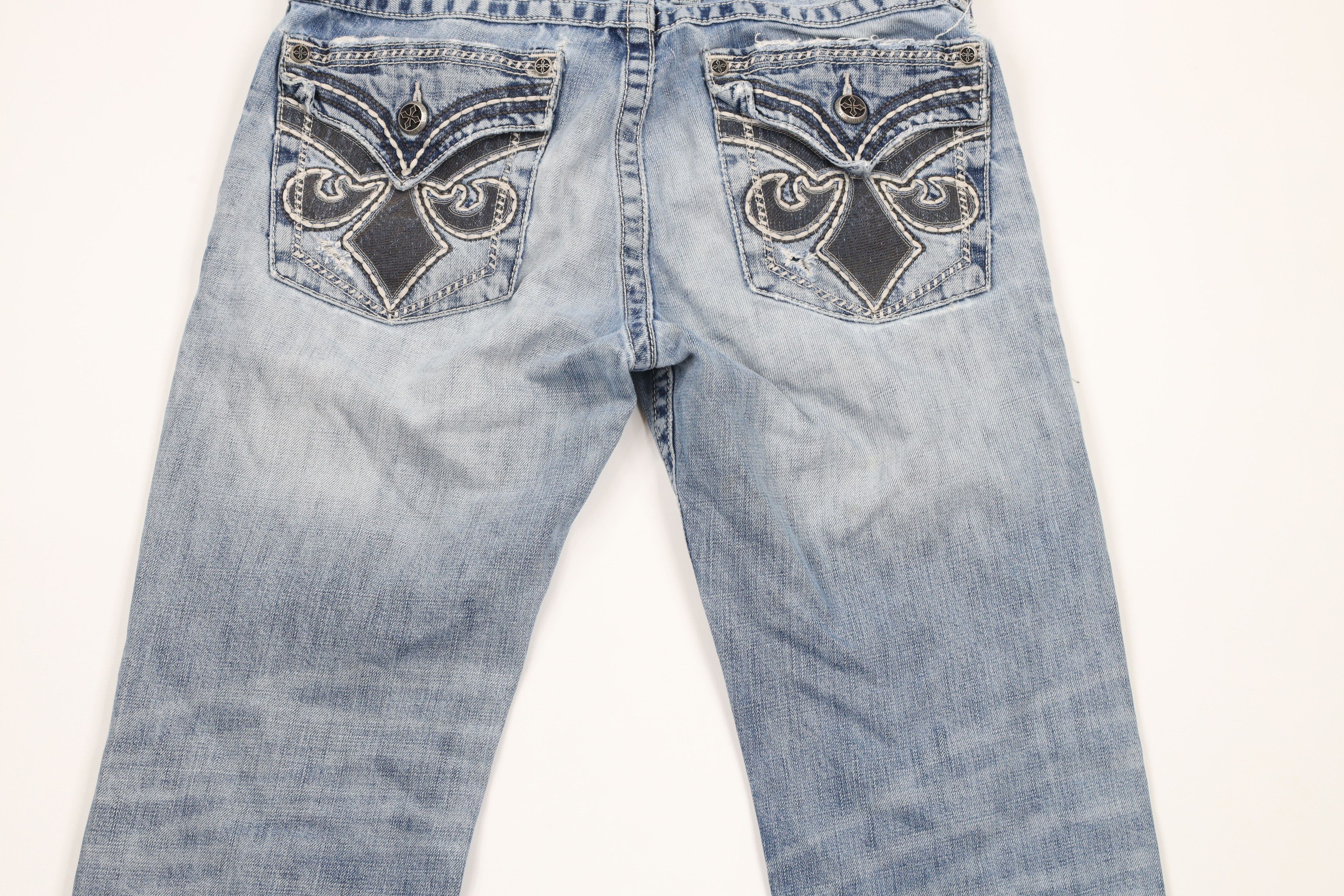 Affliction × Vintage Buckle BKE Affliction Blake Thick Stitch Cross UFC MMA Jeans Size US 32 / EU 48 - 13 Thumbnail