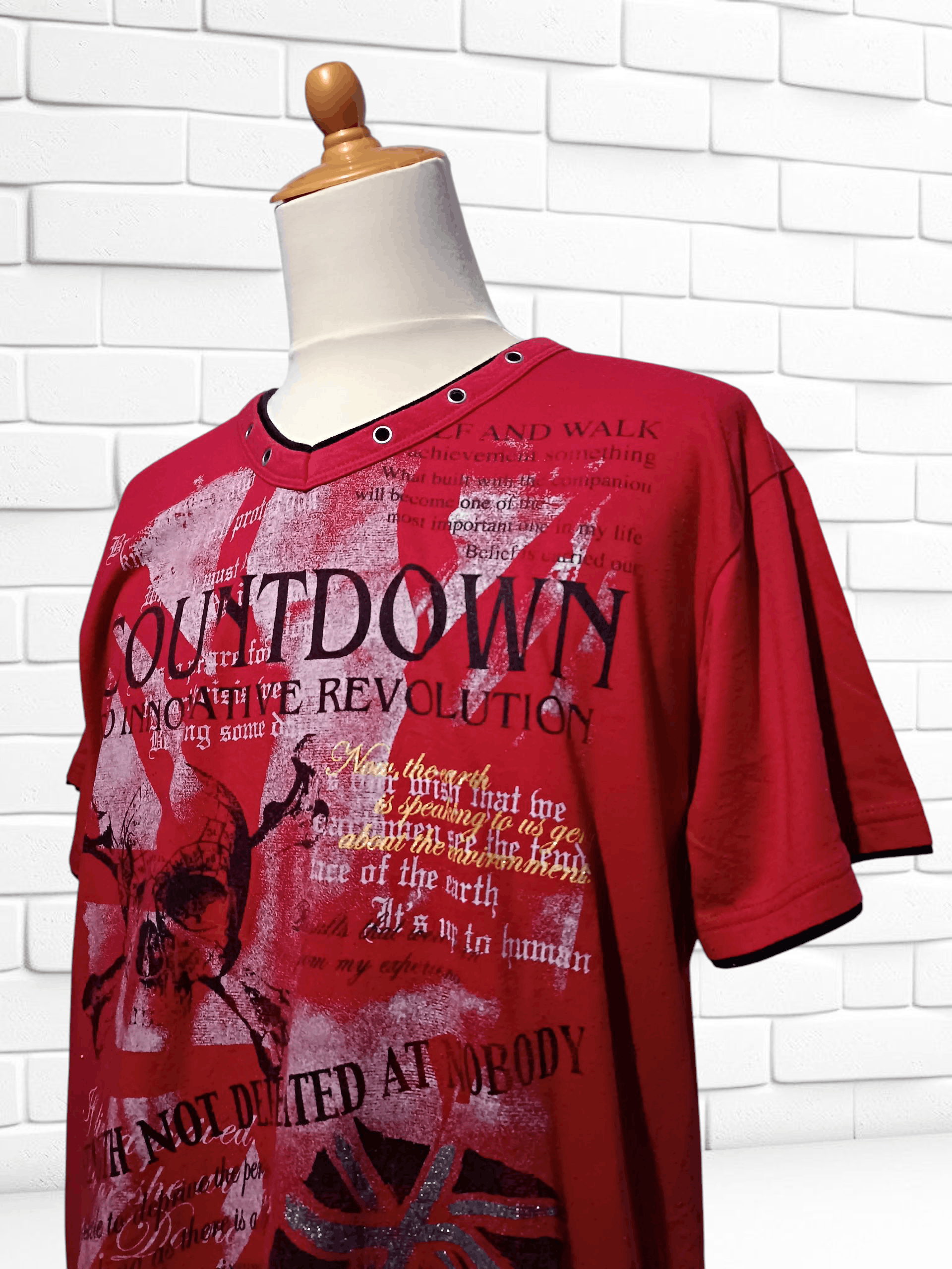 Japanese Brand Double Layer Short Sleeve T-shirt Style Grunge Gothic Size US L / EU 52-54 / 3 - 3 Thumbnail