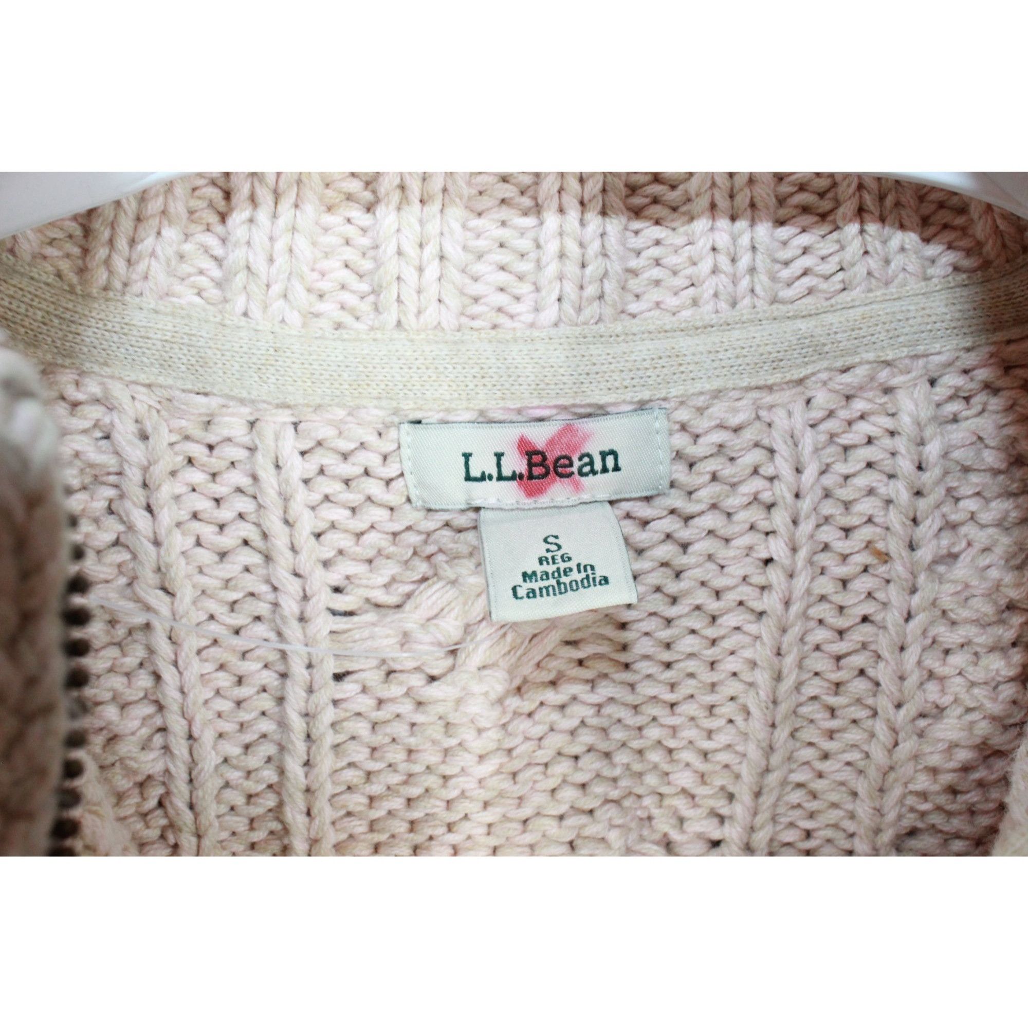 L.L. Bean LL Bean Womens Pink Cable Zip Cardigan Sweater Small Size S / US 4 / IT 40 - 3 Thumbnail