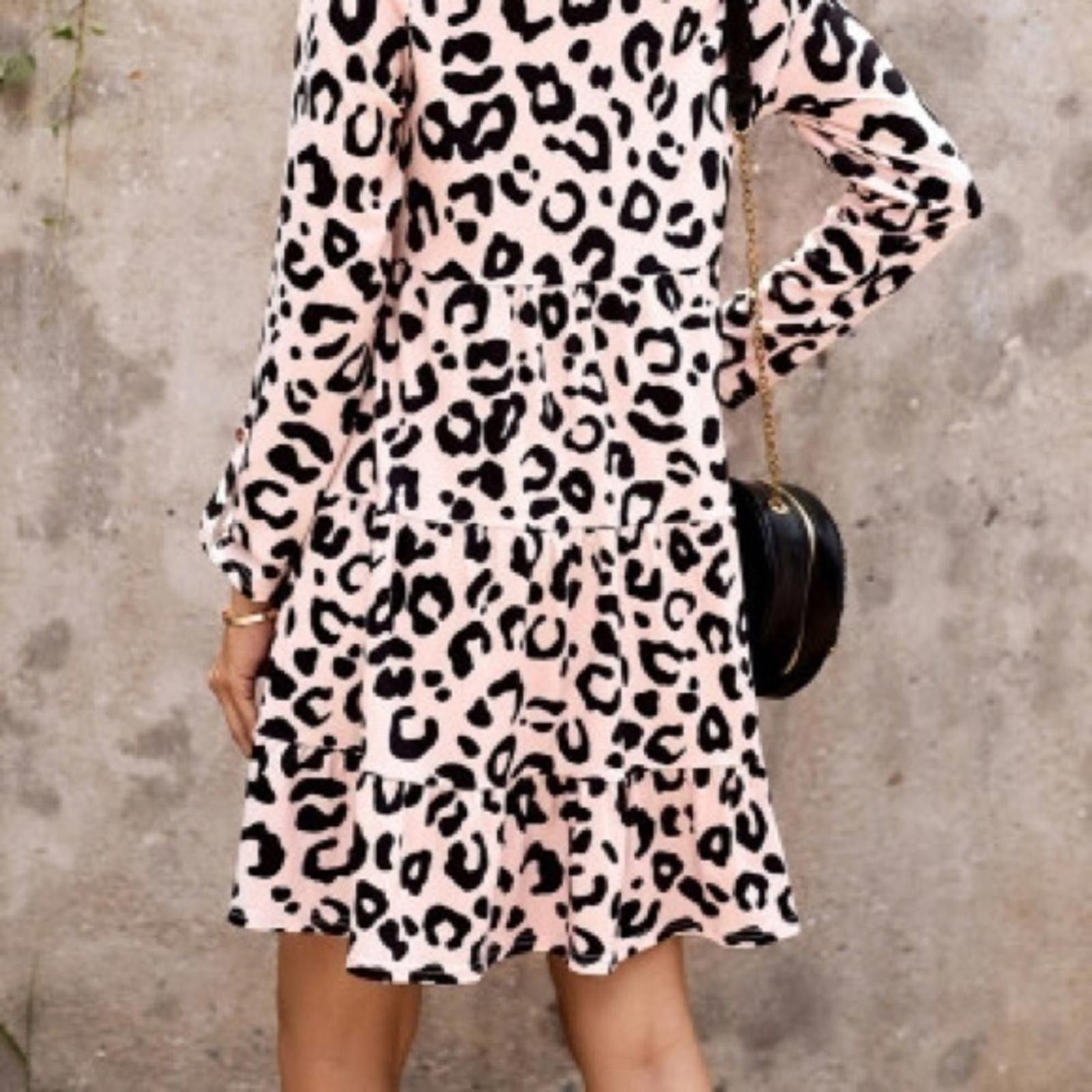Designer Leopard Baby Doll Dress NWT Size M / US 6-8 / IT 42-44 - 6 Thumbnail