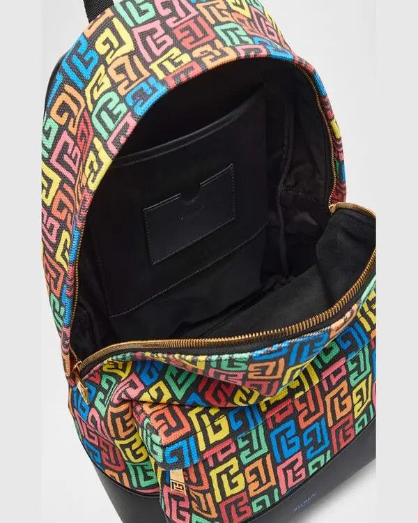 Balmain o1s1wg111225 Size:OS/Labyrinth Canvas Backpack in Multicolor Size ONE SIZE - 3 Thumbnail