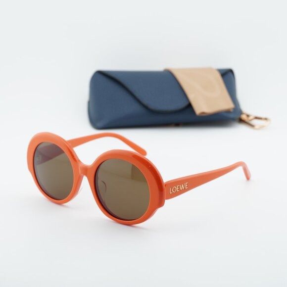 Loewe Loewe LW40135F 42E Sunglasses Orange Round Frame, Brown Size ONE SIZE - 10 Thumbnail