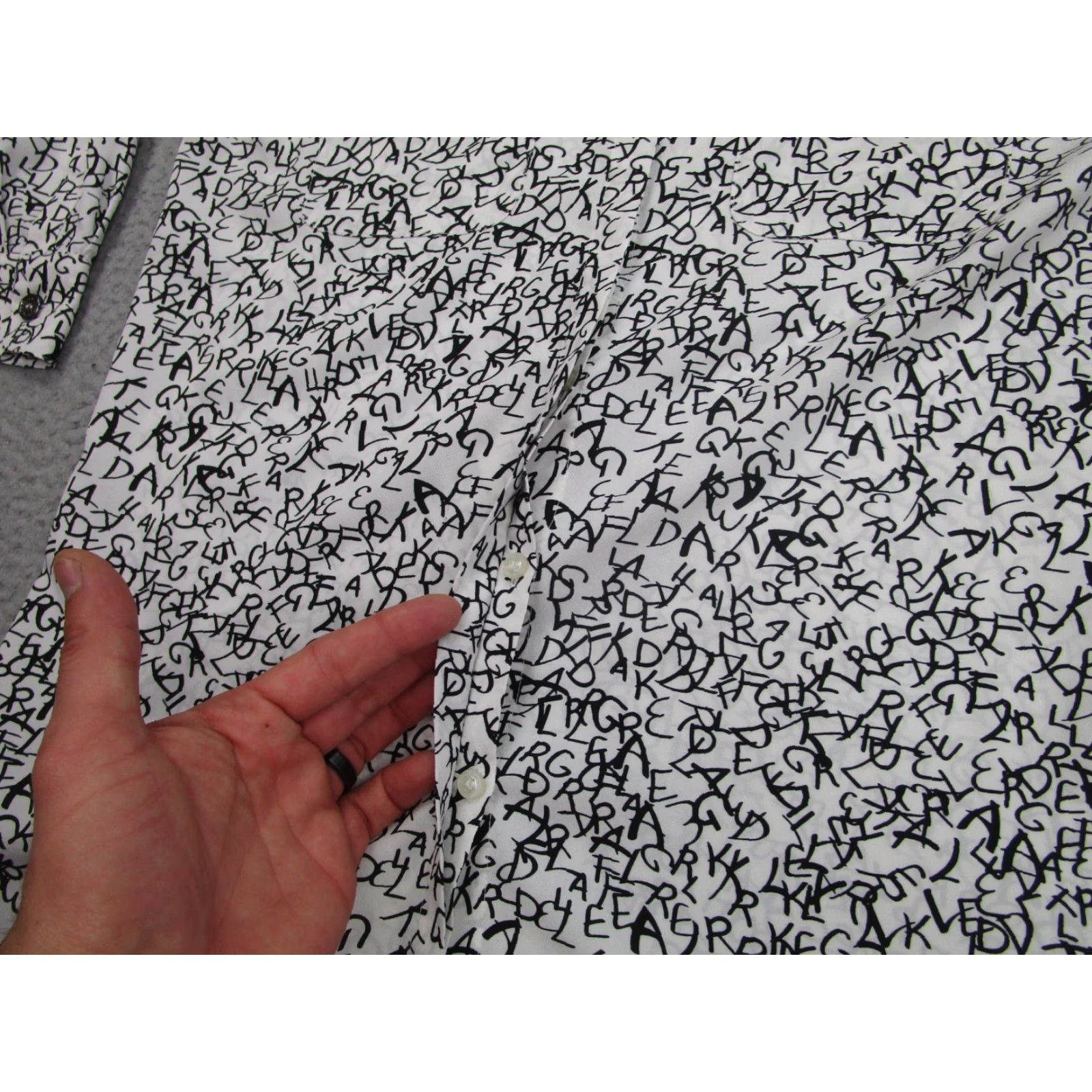 Karl Lagerfeld Karl Lagerfeld Shirt Womens XS White All Over Print Doodle Maximalism City Art Vintage No (adjust to rules) Size XS / US 0-2 / IT 36-38 - 5 Thumbnail