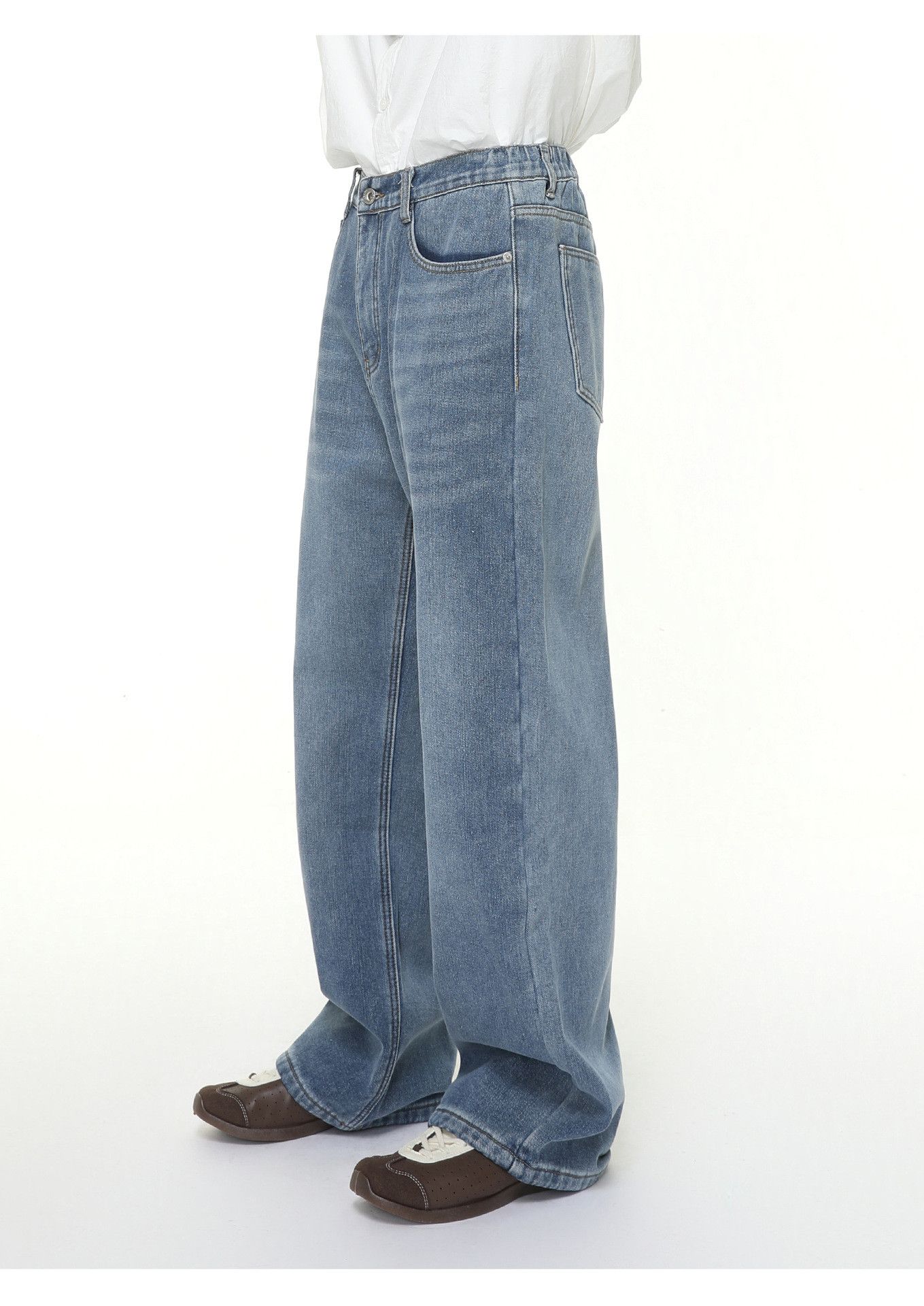 Japanese Brand Men's Japanese classic straight leg casual washed jeans Size US 32 / EU 48 - 3 Thumbnail
