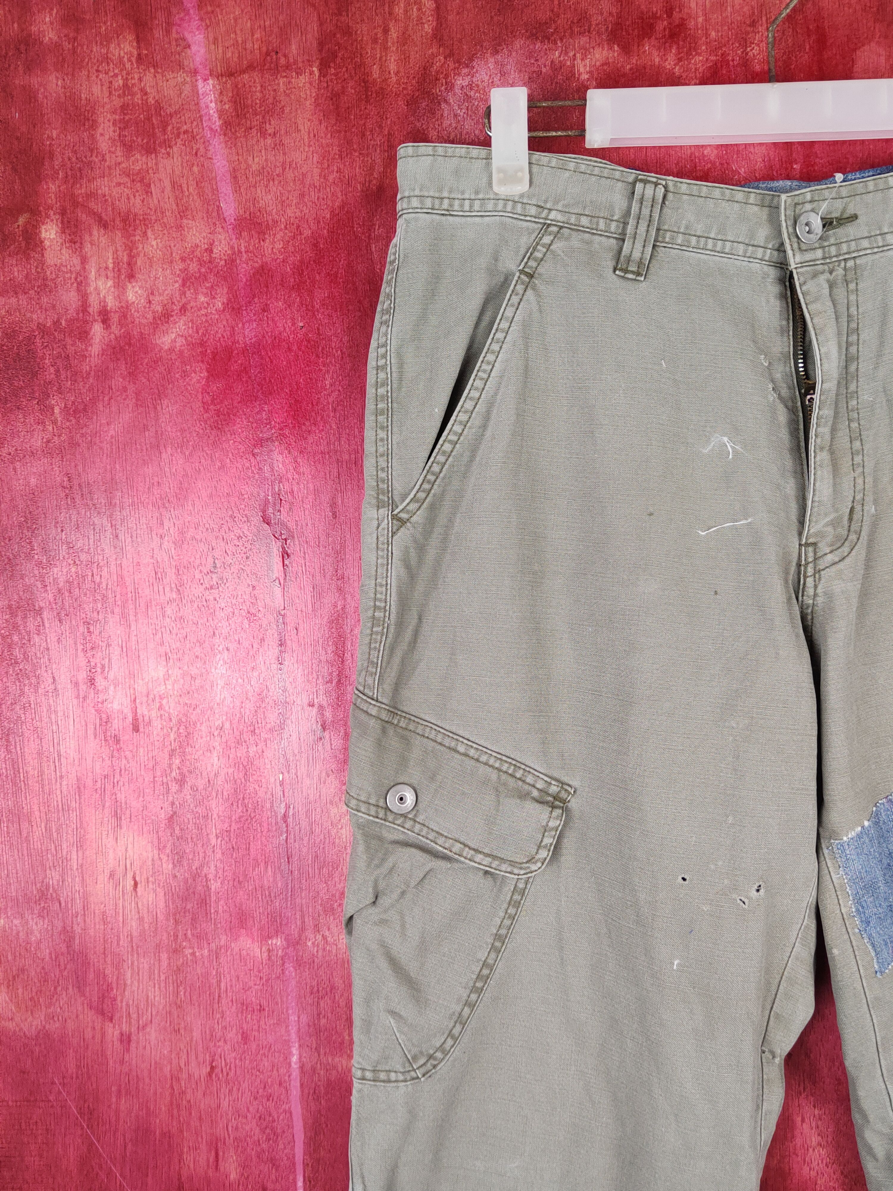 Japanese Brand Uniqlo Green Faded Multipocket Tactical Cargo Pants #S1344 Size US 34 / EU 50 - 5 Thumbnail