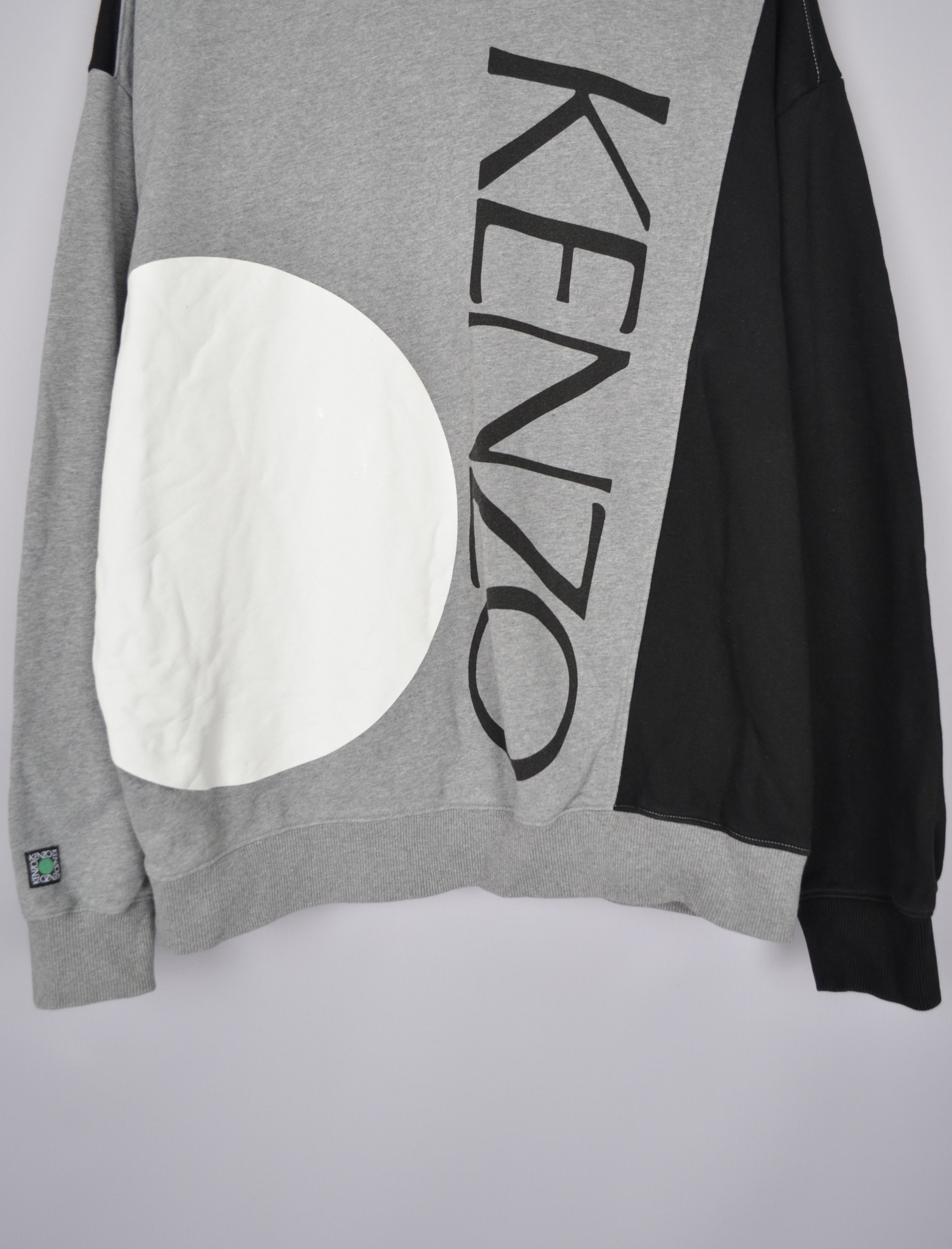 Designer × Kenzo KENZO Color Block Hoodie Dove Grey Logo Sweatshirt Designer Size US L / EU 52-54 / 3 - 5 Thumbnail