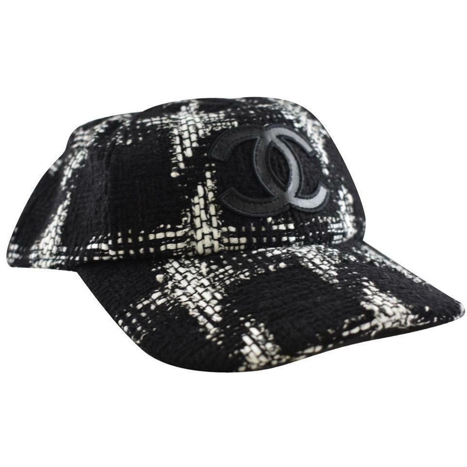 Chanel Chanel REV Tweed Check Baseball Cap Curved Peak Hat L Large Size ONE SIZE - 1 Thumbnail