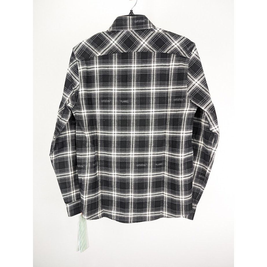 Off-White o1rshd1 Stencil Flannel Check Shirt in Black Size US S / EU 44-46 / 1 - 11 Thumbnail