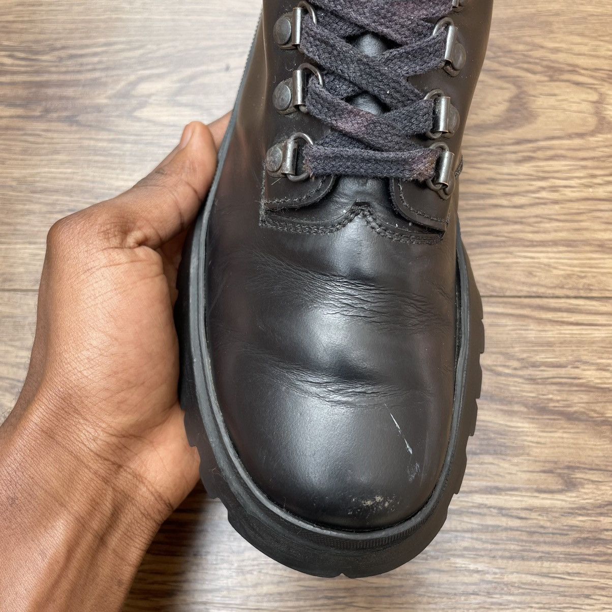 Prada Prada Brixxen Leather Lace-Up Boots Size US 6.5 / EU 39-40 - 17 Thumbnail