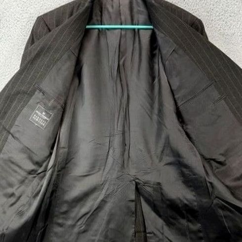 Vintage Hickey Freeman Wool Cashmere Blazer Men 40 REG Charcoal Pinstripe Suit Jacket Size 40R - 3 Thumbnail