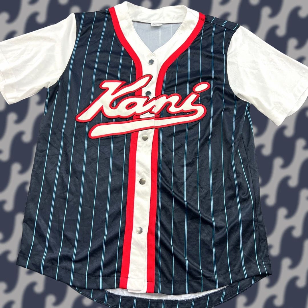 Karl Kani Karl Kani Baseball Jersey Mens M Striped Satin Short Sleeves Multicolor Polyester Satin Quick Dry™ Size US M / EU 48-50 / 2 - 1 Thumbnail