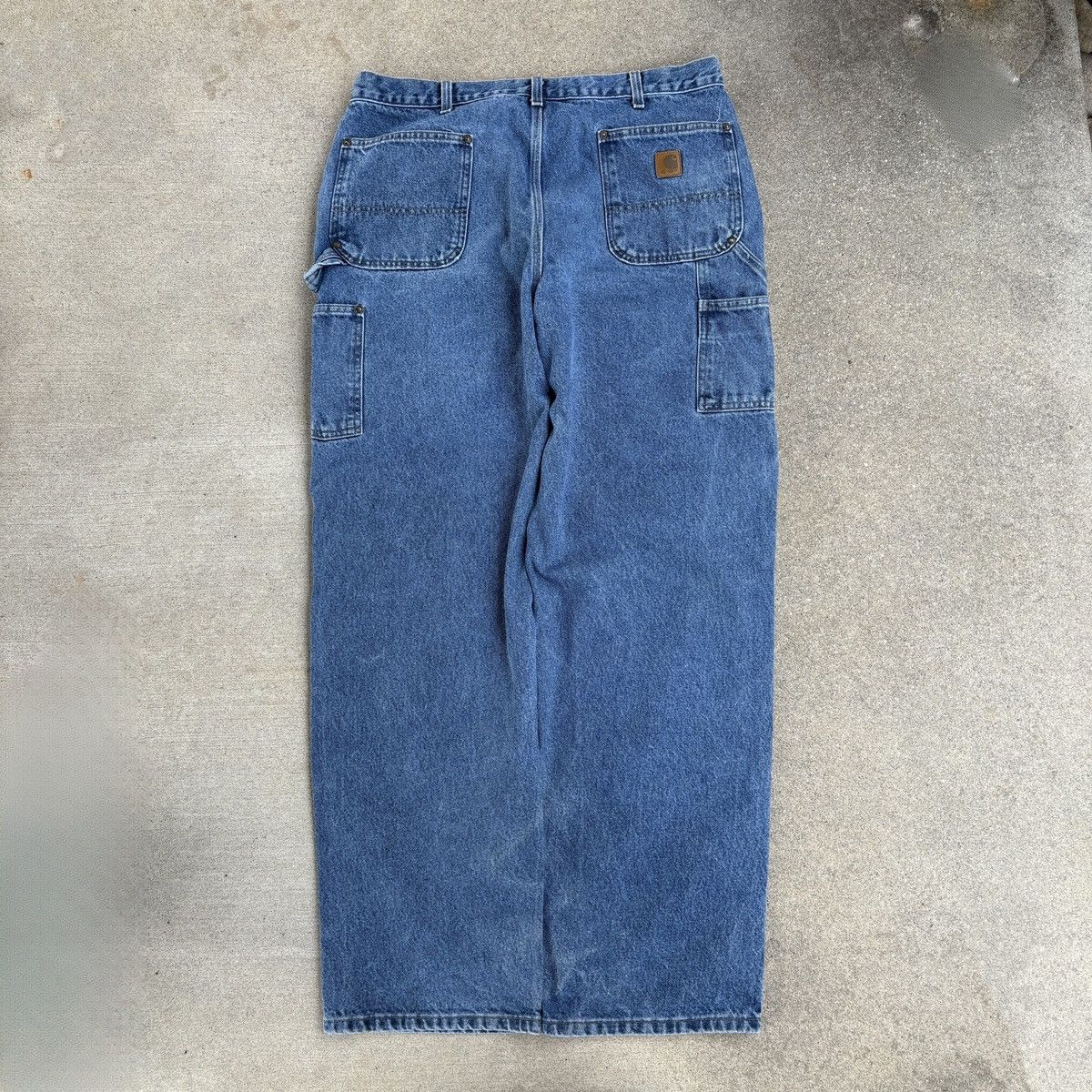 Vintage Vintage baggy Carhartt double knee dark wash denim jeans Size US 40 / EU 56 - 3 Thumbnail