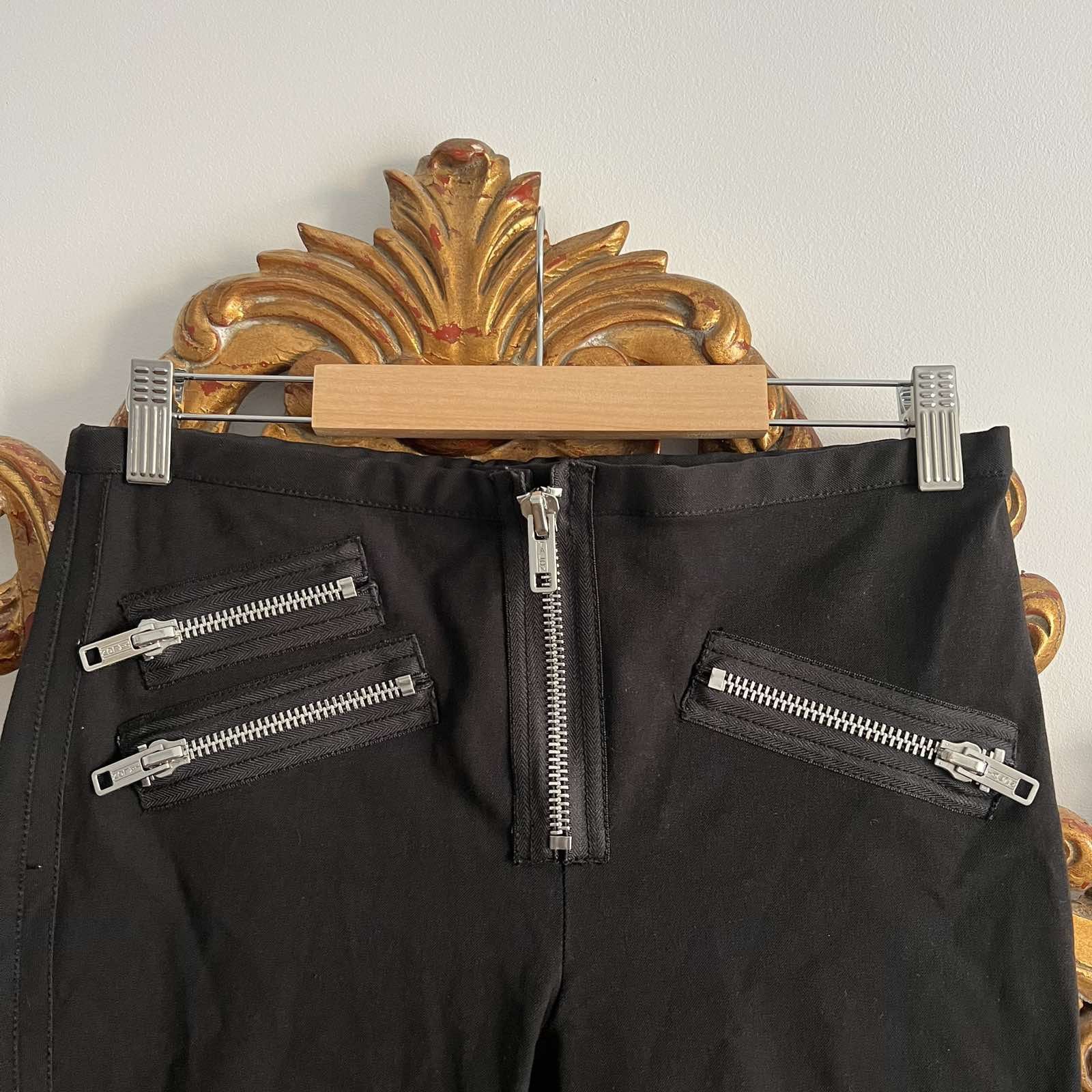 Philipp Plein Phillip Plein Biker Straight Cut Black Denim Size 4 Size 25" / US 0 / IT 36 - 3 Thumbnail