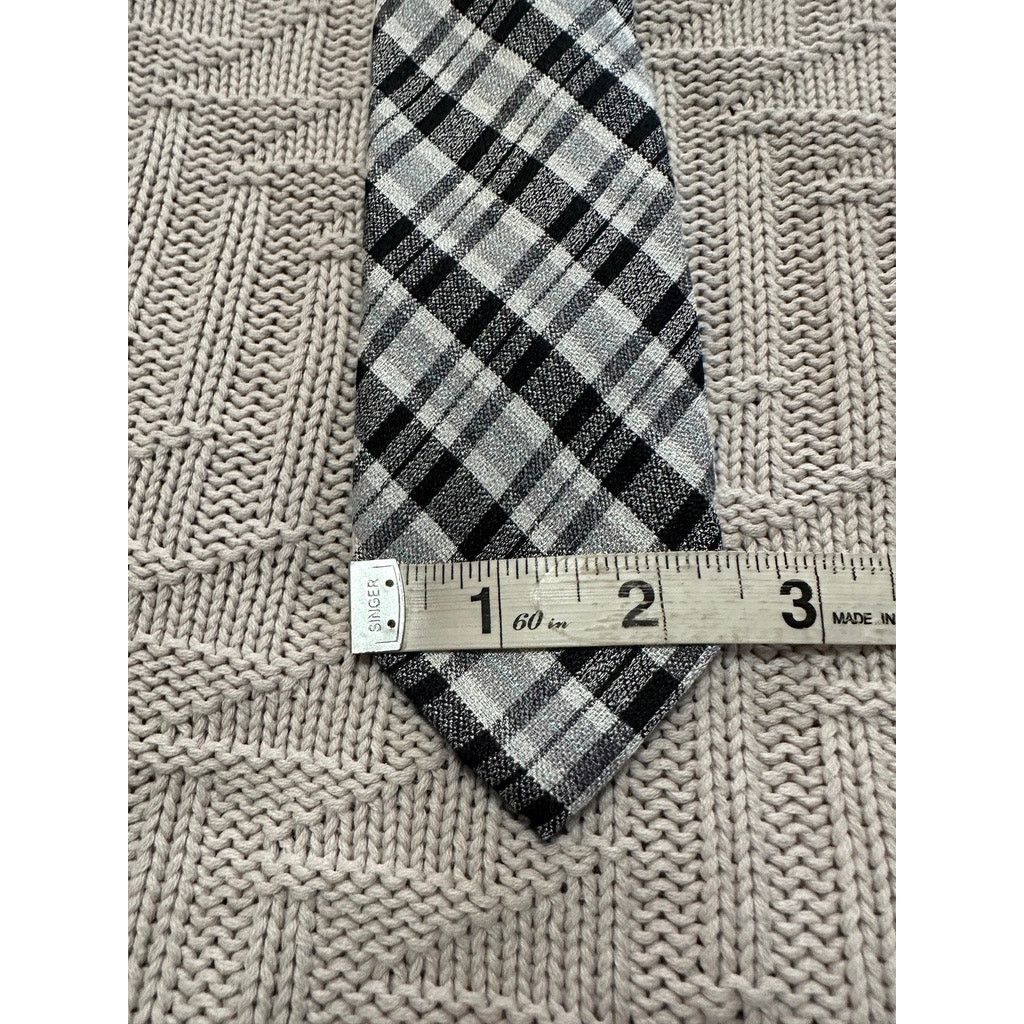 Ben Sherman Ben Sherman black plaid silk tie Size ONE SIZE - 5 Thumbnail