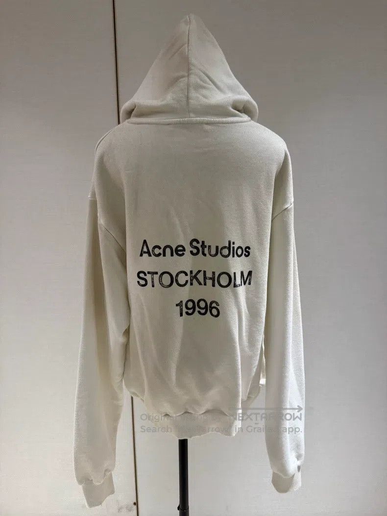 Acne Studios Acne Studios 1996 Slogan Hoodie Gray White Size XS / US 0-2 / IT 36-38 - 2 Thumbnail