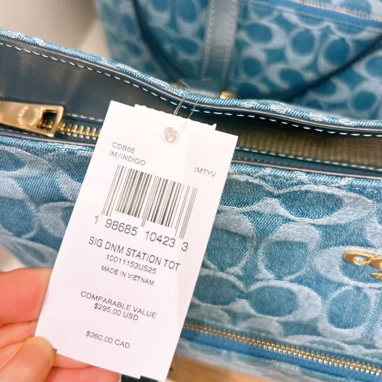 Coach Station Tote Bag In Signature Denim CDB88 Size ONE SIZE - 4 Thumbnail