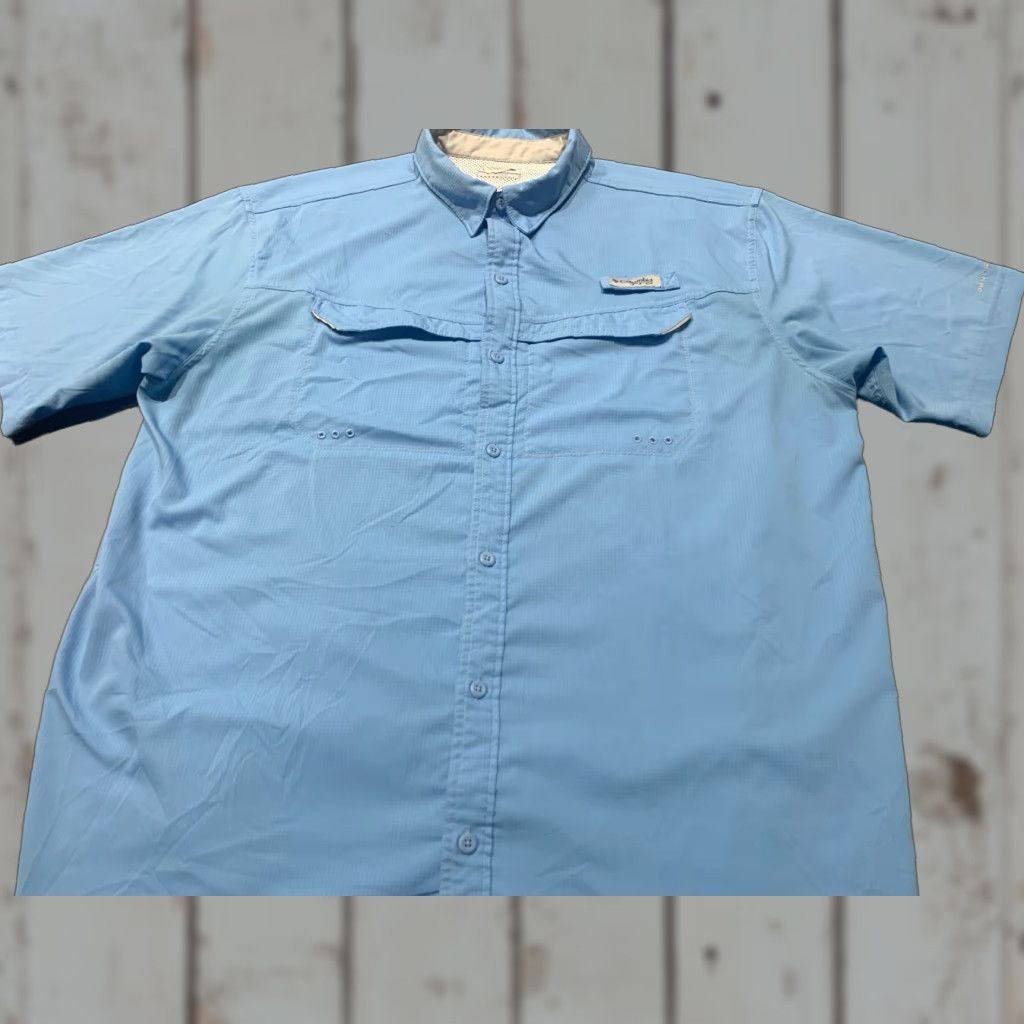 Vintage COLUMBIA PFG VINTAGE BLUE SHORT SLEEVE VENTED FISHING SHIRT XL Mens Size US XL / EU 56 / 4 - 1 Thumbnail