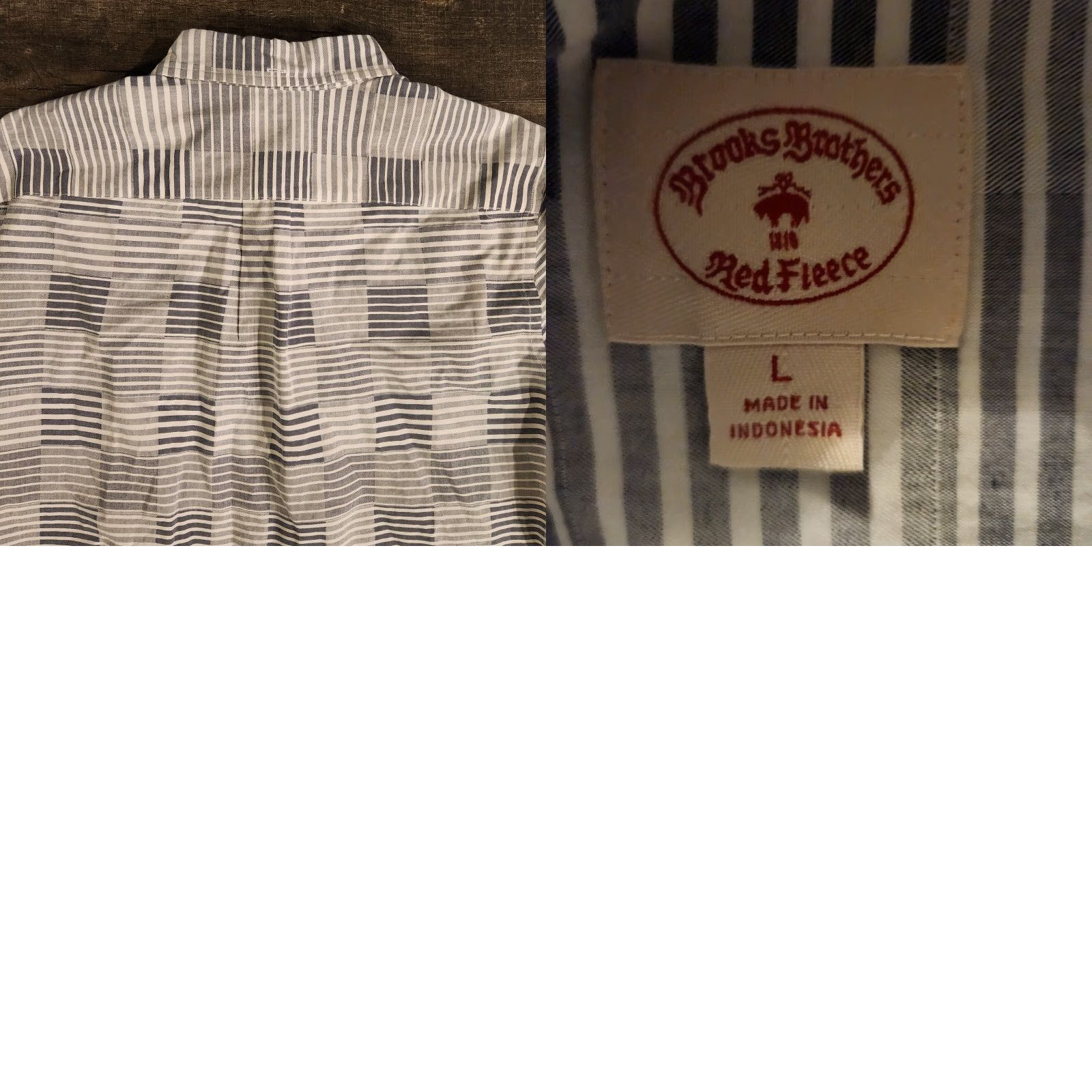 Brooks Brothers VINTAGE Brooks Brothers Red Fleece Shirt Button-Down Long Sleeve Gray Striped Mens Large Button-Up Casual, Workwear Mens Size US L / EU 52-54 / 3 - 8 Thumbnail