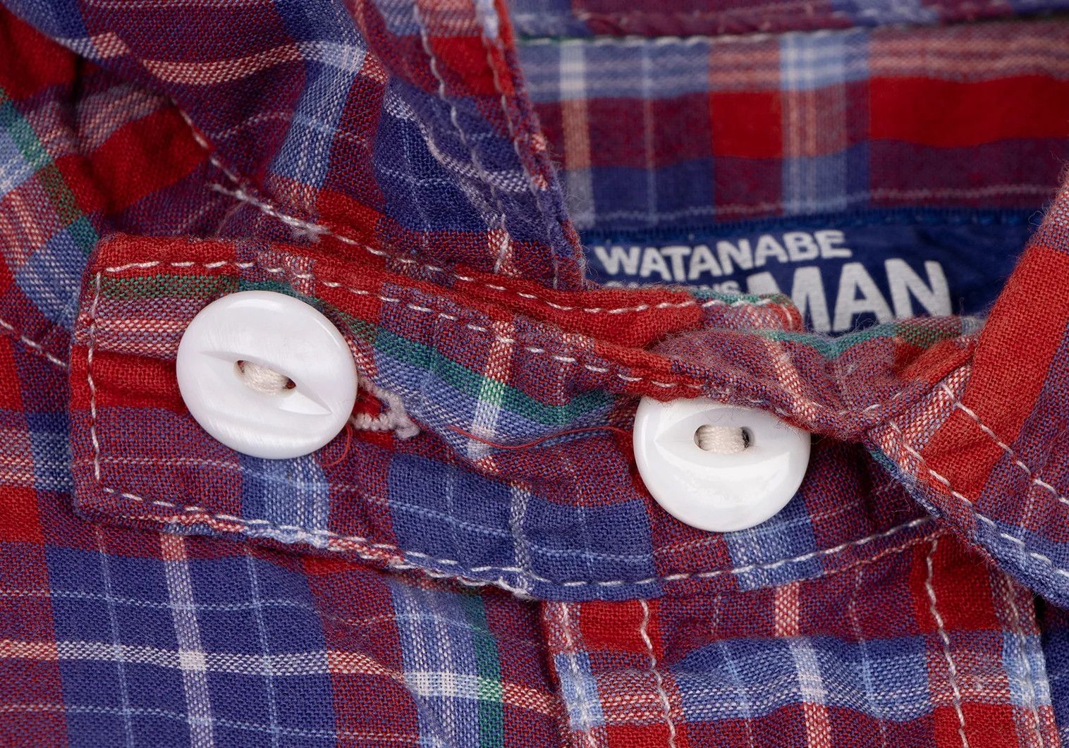 Junya Watanabe Block Check Short Sleeve Pullover Shirt in Red and Blue Size US M / EU 48-50 / 2 - 4 Thumbnail
