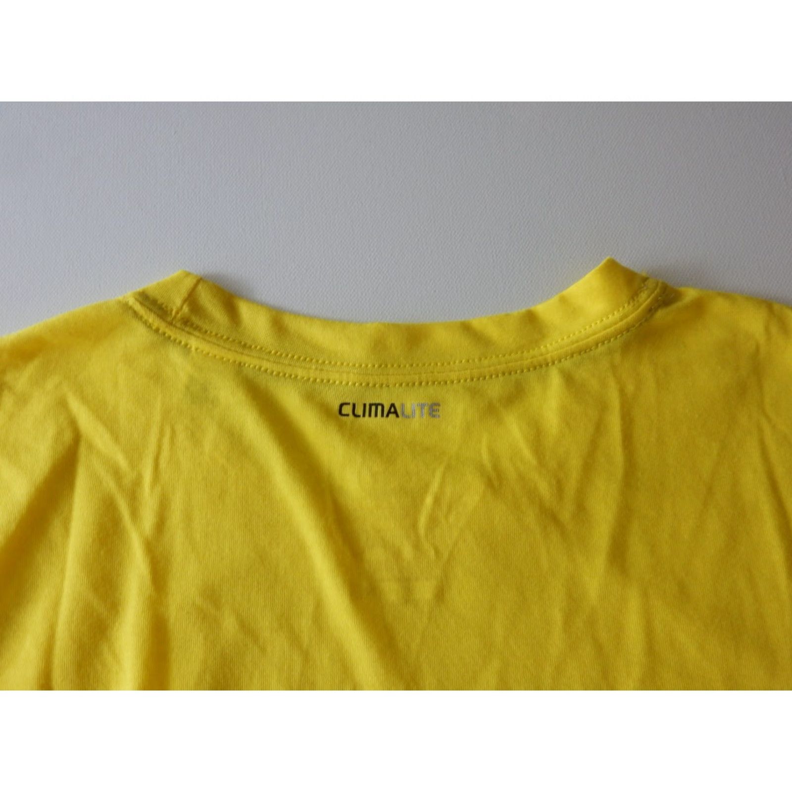 Adidas Adidas Men T-Shirt L Climalite Short Sleeve Yellow Polyester Solid Activewear Mens Size L Size US L / EU 52-54 / 3 - 2 Thumbnail