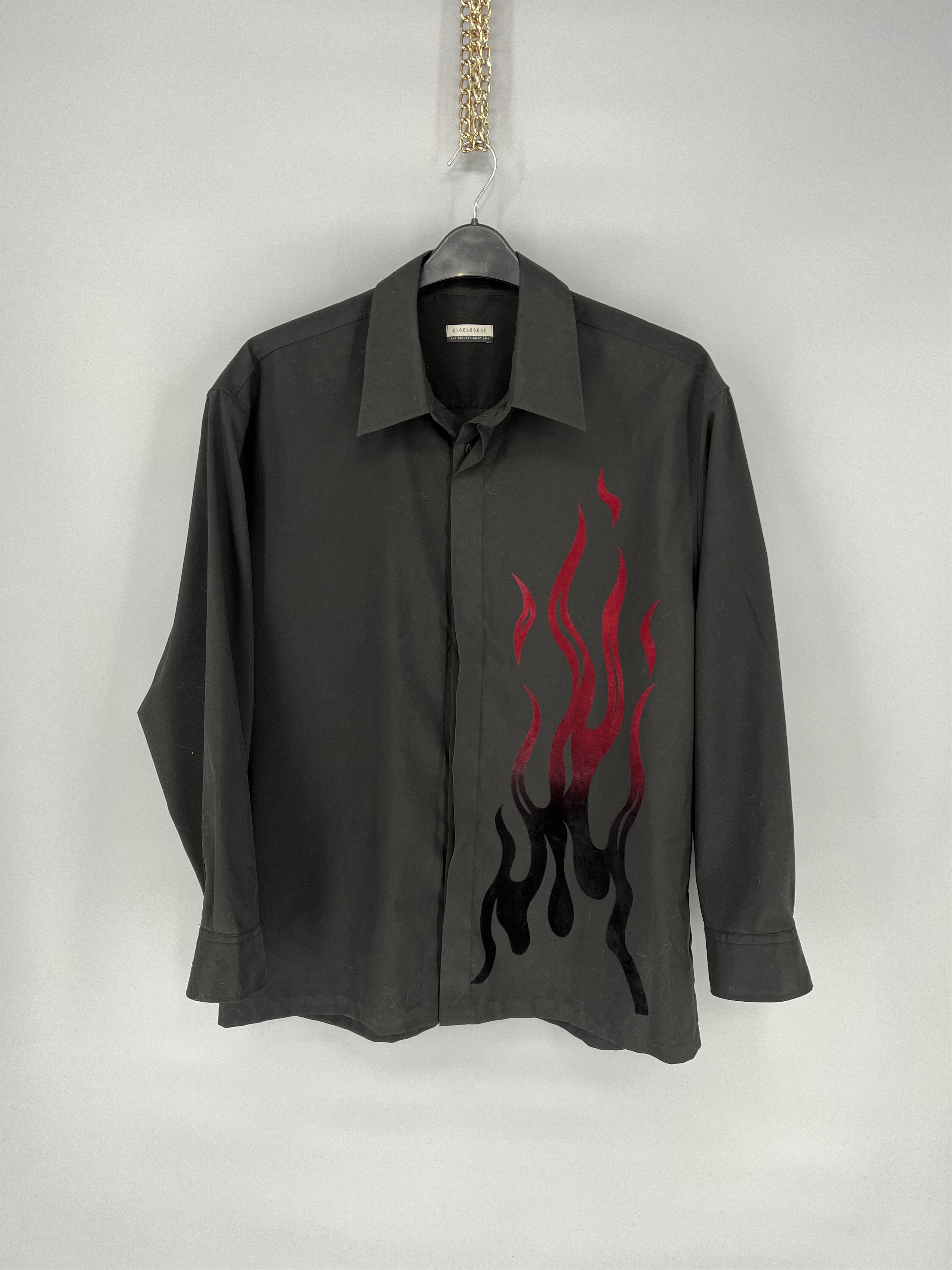 Japanese Brand Vintage Hawaiian Red Flames Crazy Japanese Shirt Guy Fieri Size US XL / EU 56 / 4 - 1 Thumbnail