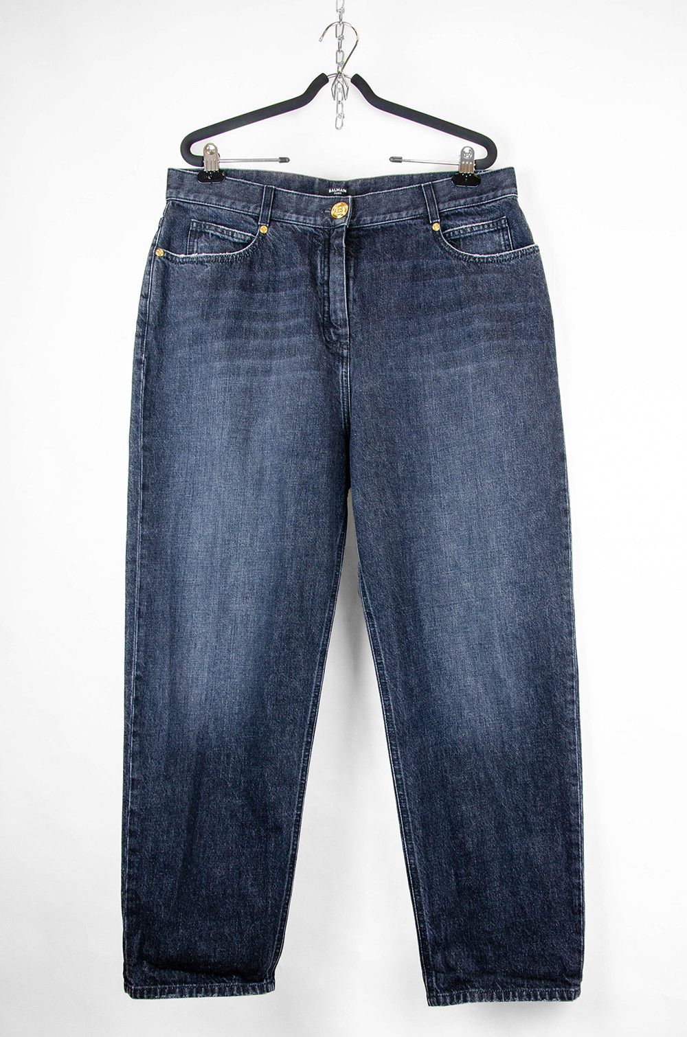 Balmain Balmain Carrot Fit Jeans Logo Pocket Dark Blue - Size IT44 Size 30" / US 8 / IT 44 - 2 Thumbnail