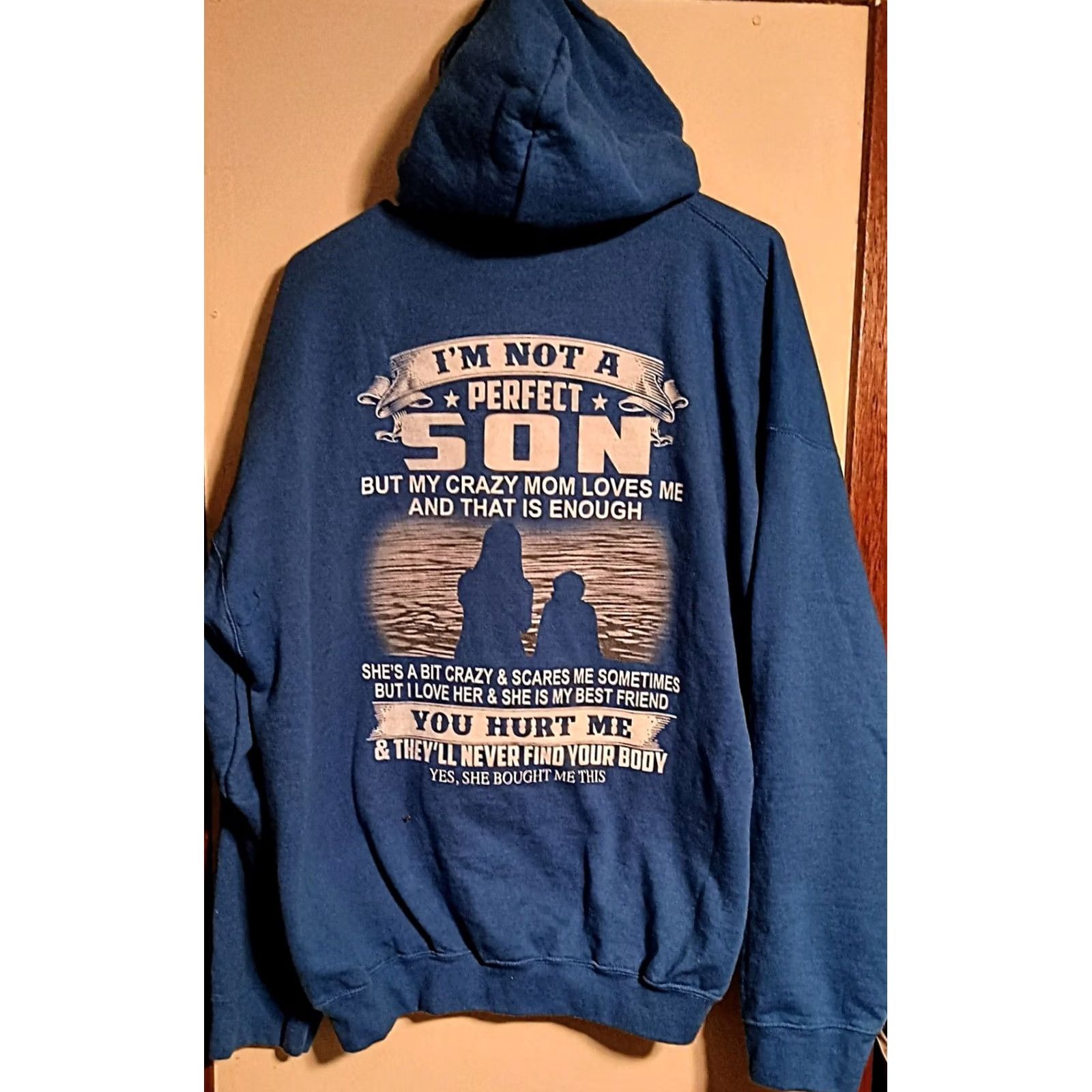 Gildan Funny Hooded Sweatshirt XXL Blue - Mom'S Gift for Birthday - Activewear Size US XXL / EU 58 / 5 - 2 Thumbnail