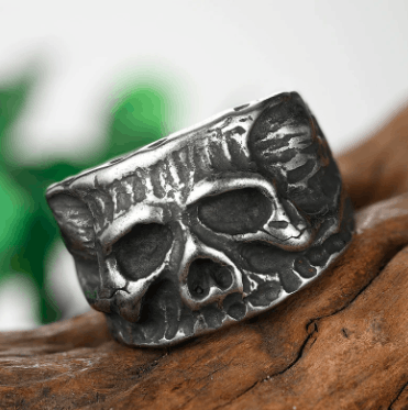 Jewelry Gothic Black Skull Emo Ring Size ONE SIZE - 4 Thumbnail